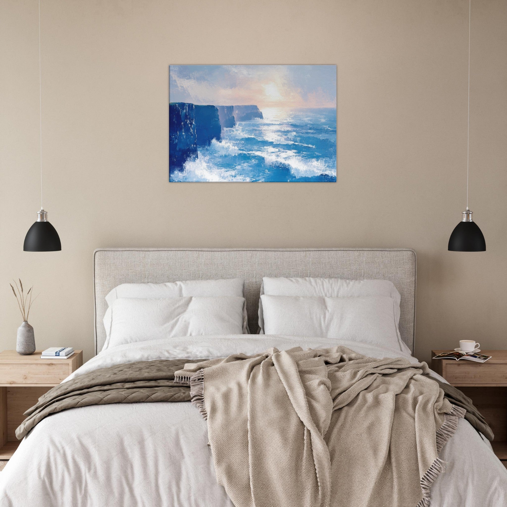 Canvas Landscape - Seaside Cliff at Sunrise A breathtaking Empress 2 - Shop Ai Art WebShop - Digital Art online Store