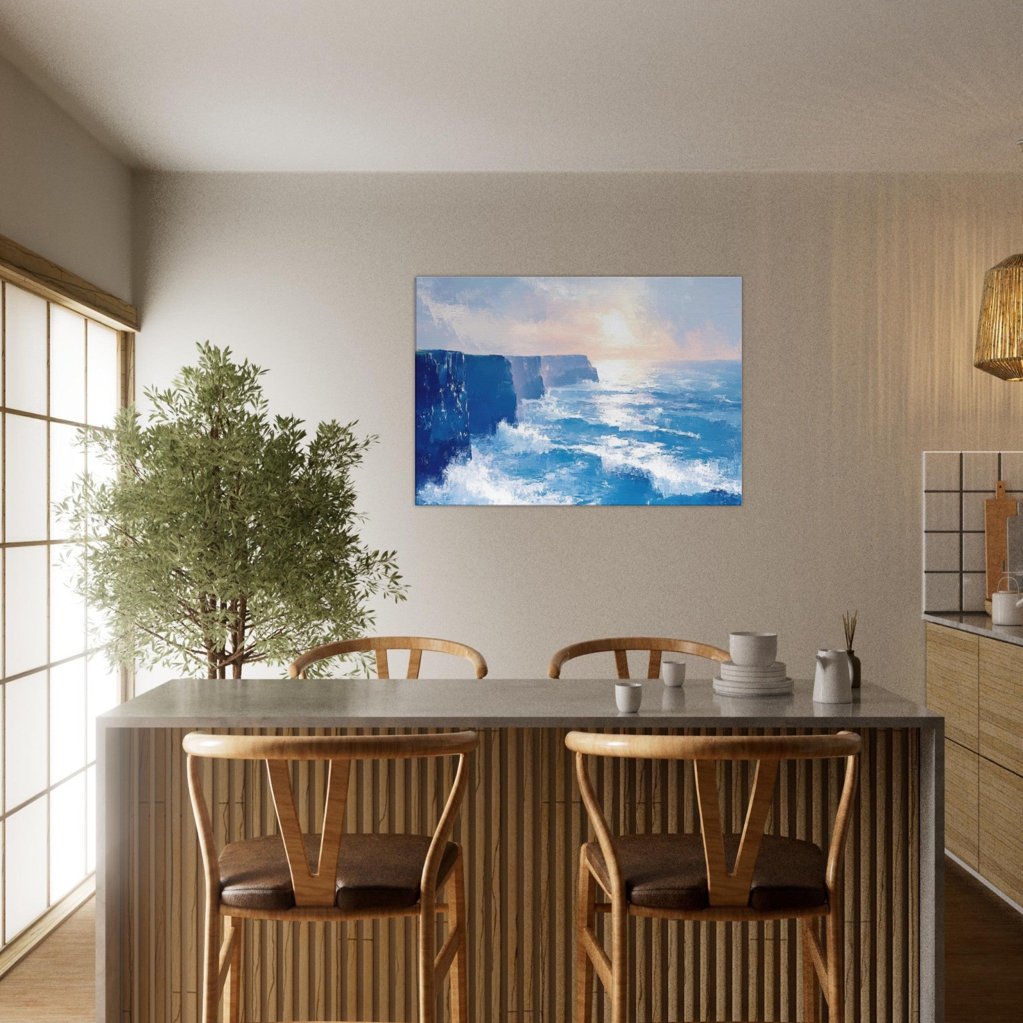 Canvas Landscape - Seaside Cliff at Sunrise A breathtaking Empress 2 - Shop Ai Art WebShop - Digital Art online Store