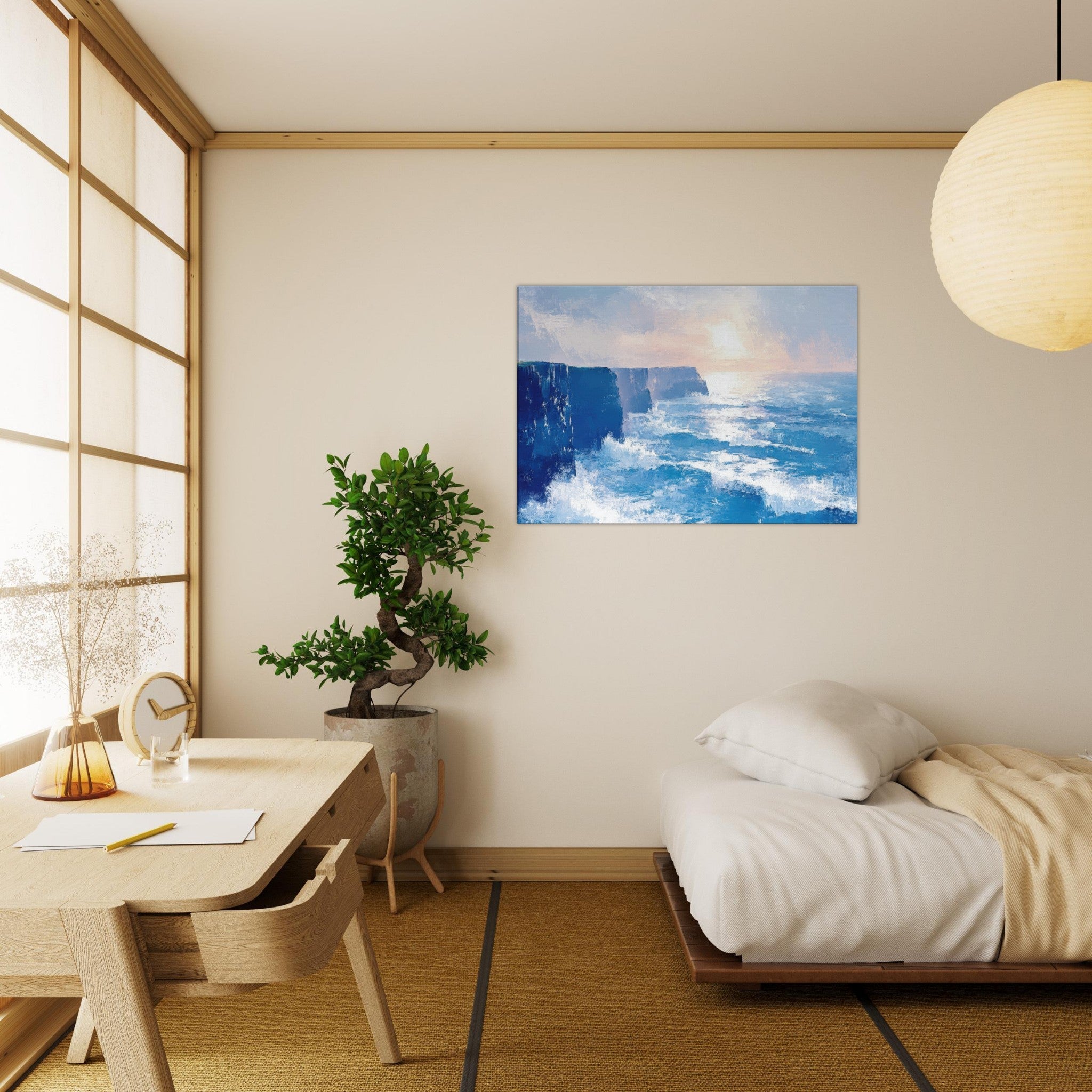 Canvas Landscape - Seaside Cliff at Sunrise A breathtaking Empress 2 - Shop Ai Art WebShop - Digital Art online Store