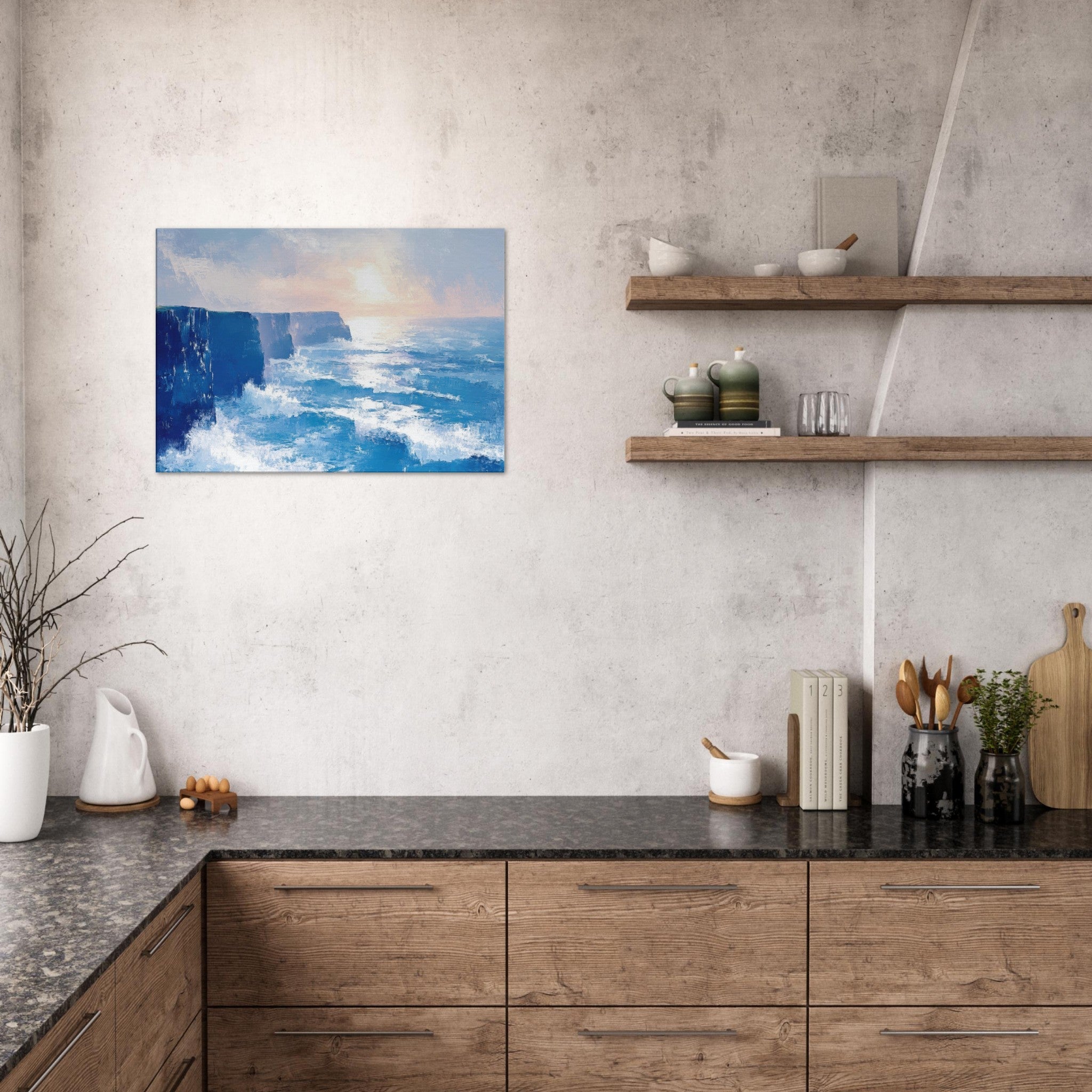 Canvas Landscape - Seaside Cliff at Sunrise A breathtaking Empress 2 - Shop Ai Art WebShop - Digital Art online Store