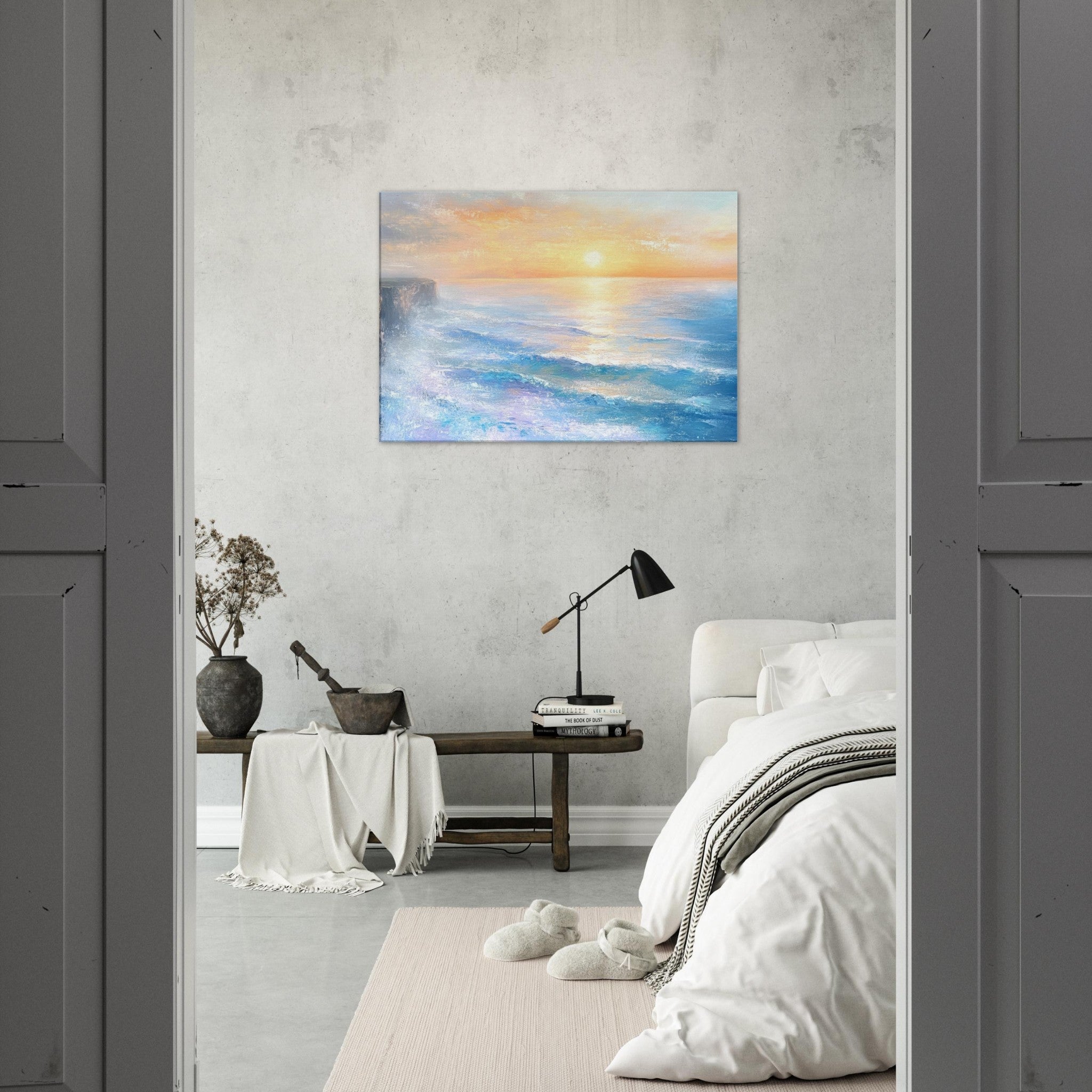 Canvas Landscape - Seaside Cliff at Sunrise A breathtaking Empress - Shop Ai Art WebShop - Digital Art online Store