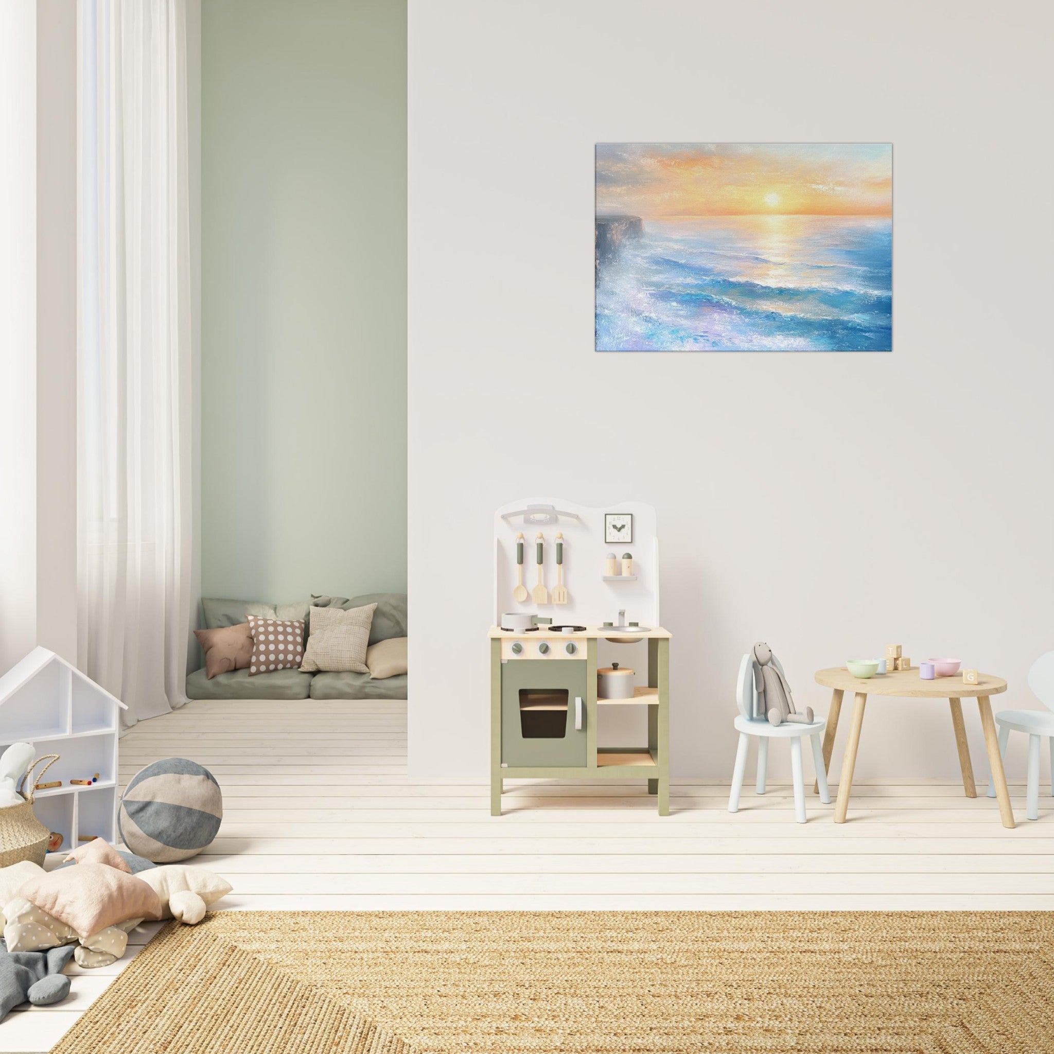 Canvas Landscape - Seaside Cliff at Sunrise A breathtaking Empress - Shop Ai Art WebShop - Digital Art online Store