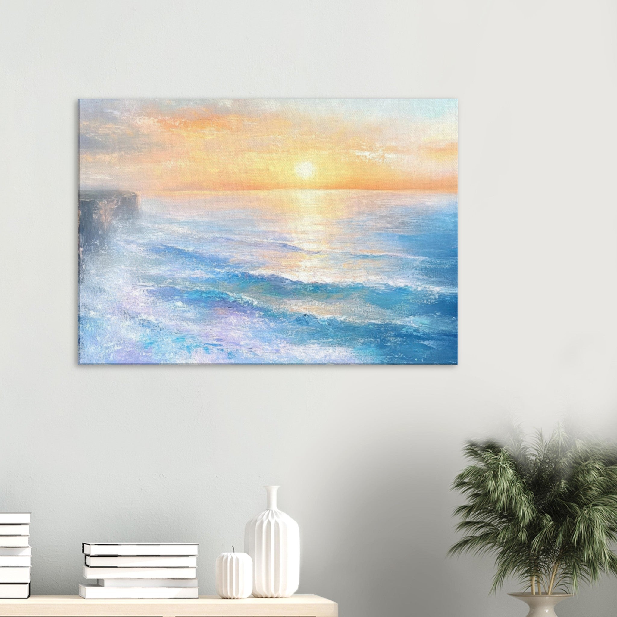 Canvas Landscape - Seaside Cliff at Sunrise A breathtaking Empress - Shop Ai Art WebShop - Digital Art online Store