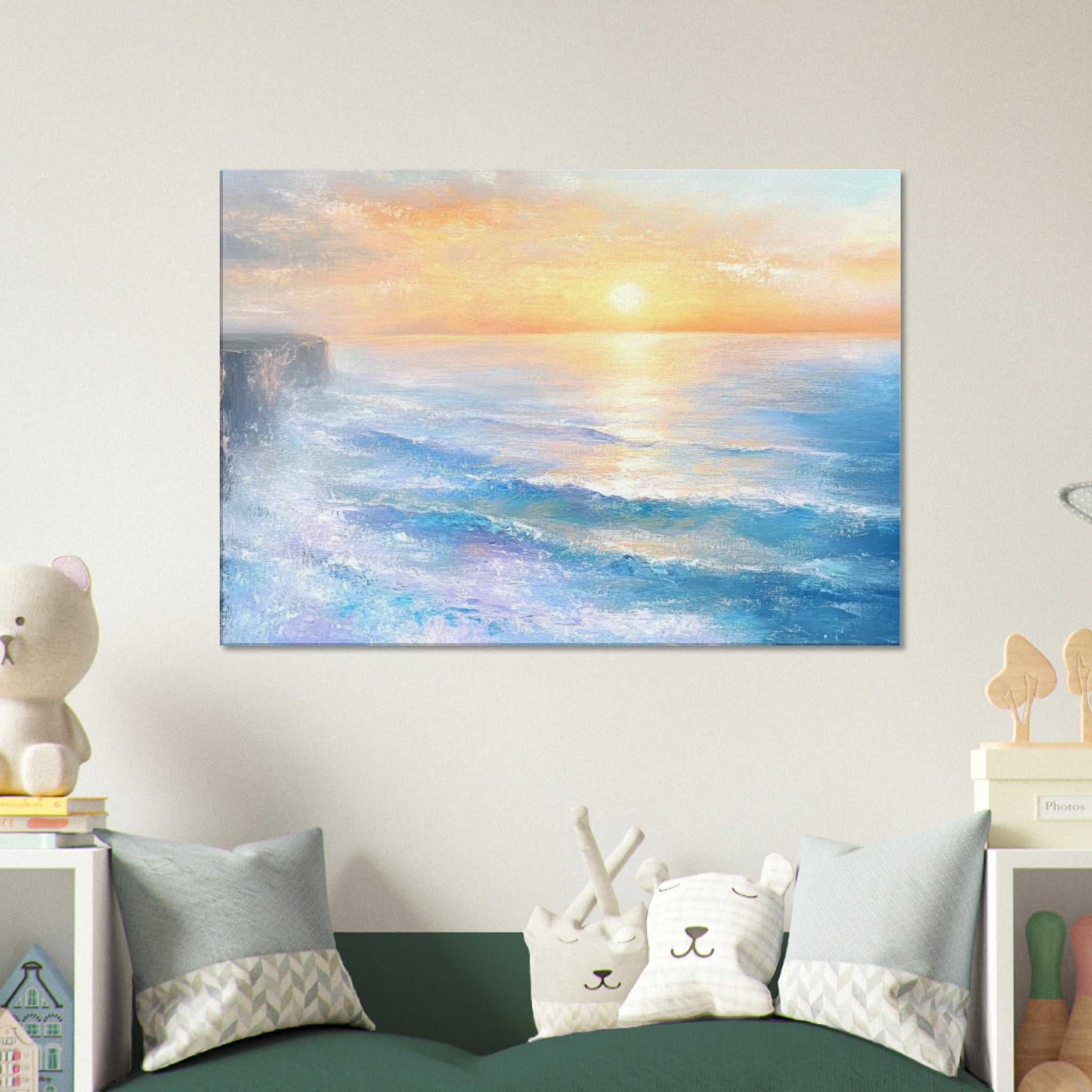 Canvas Landscape - Seaside Cliff at Sunrise A breathtaking Empress - Shop Ai Art WebShop - Digital Art online Store