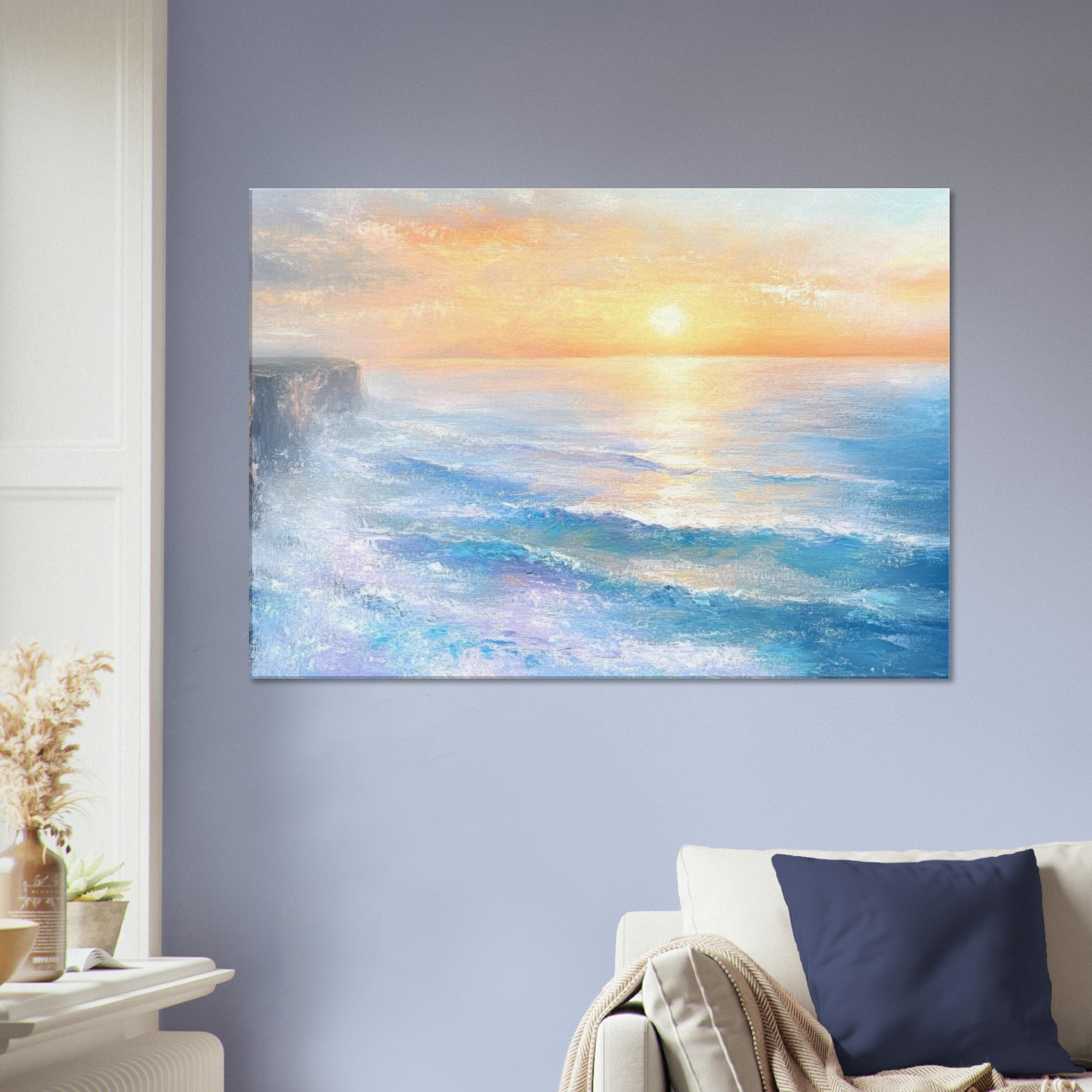 Canvas Landscape - Seaside Cliff at Sunrise A breathtaking Empress - Shop Ai Art WebShop - Digital Art online Store