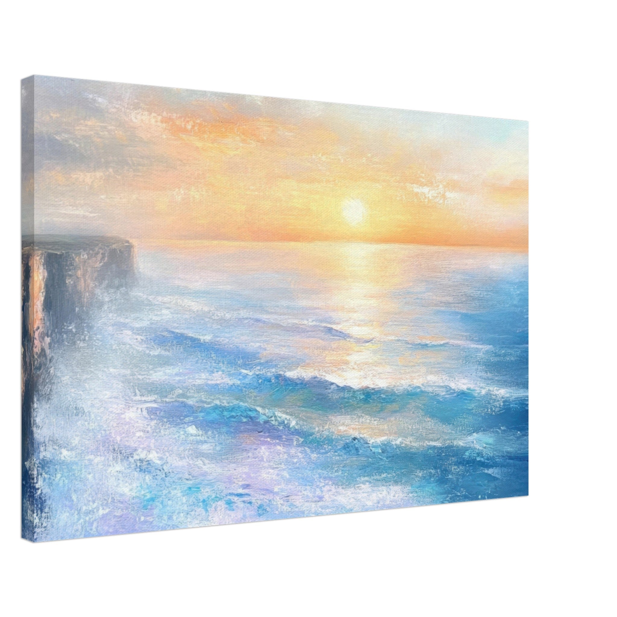 Canvas Landscape - Seaside Cliff at Sunrise A breathtaking Empress - Shop Ai Art WebShop - Digital Art online Store