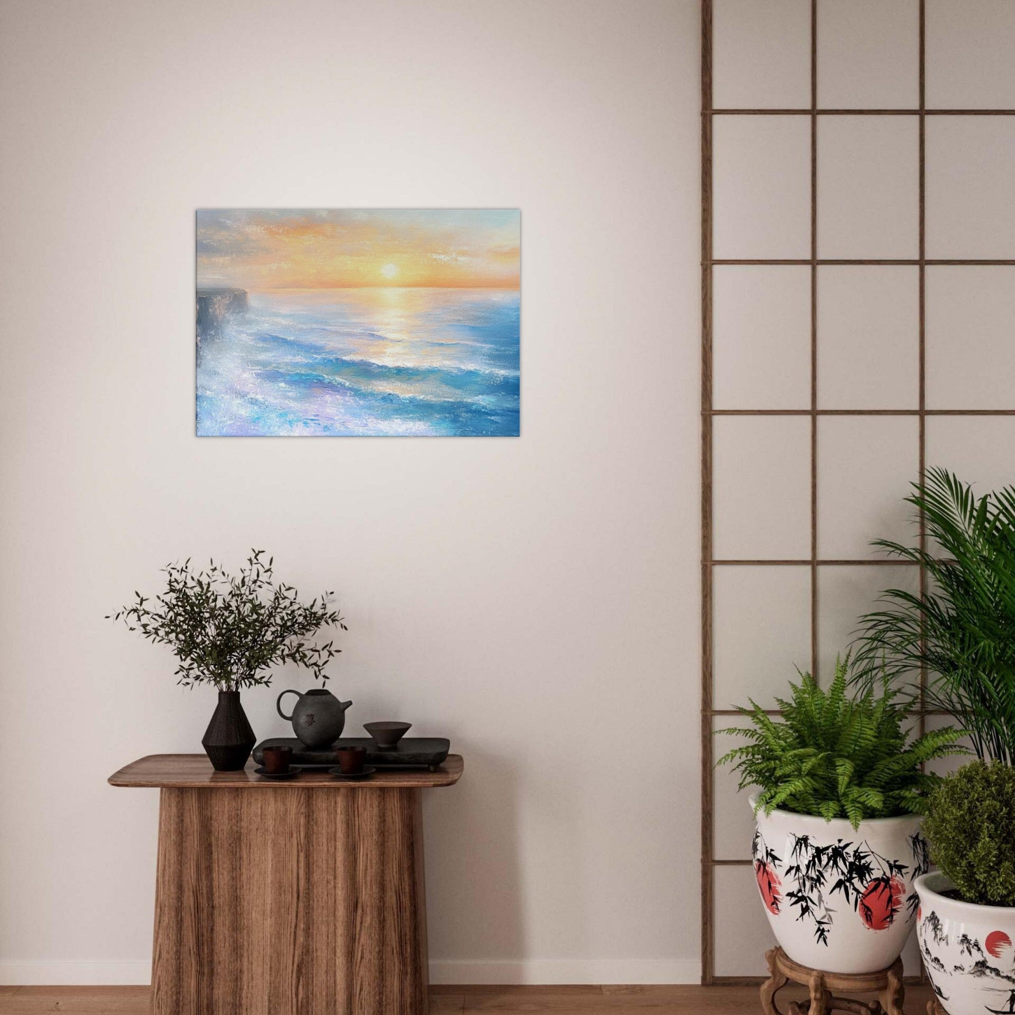 Canvas Landscape - Seaside Cliff at Sunrise A breathtaking Empress - Shop Ai Art WebShop - Digital Art online Store