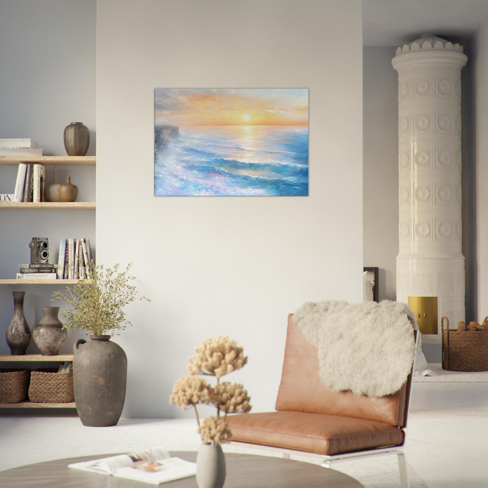 Canvas Landscape - Seaside Cliff at Sunrise A breathtaking Empress - Shop Ai Art WebShop - Digital Art online Store