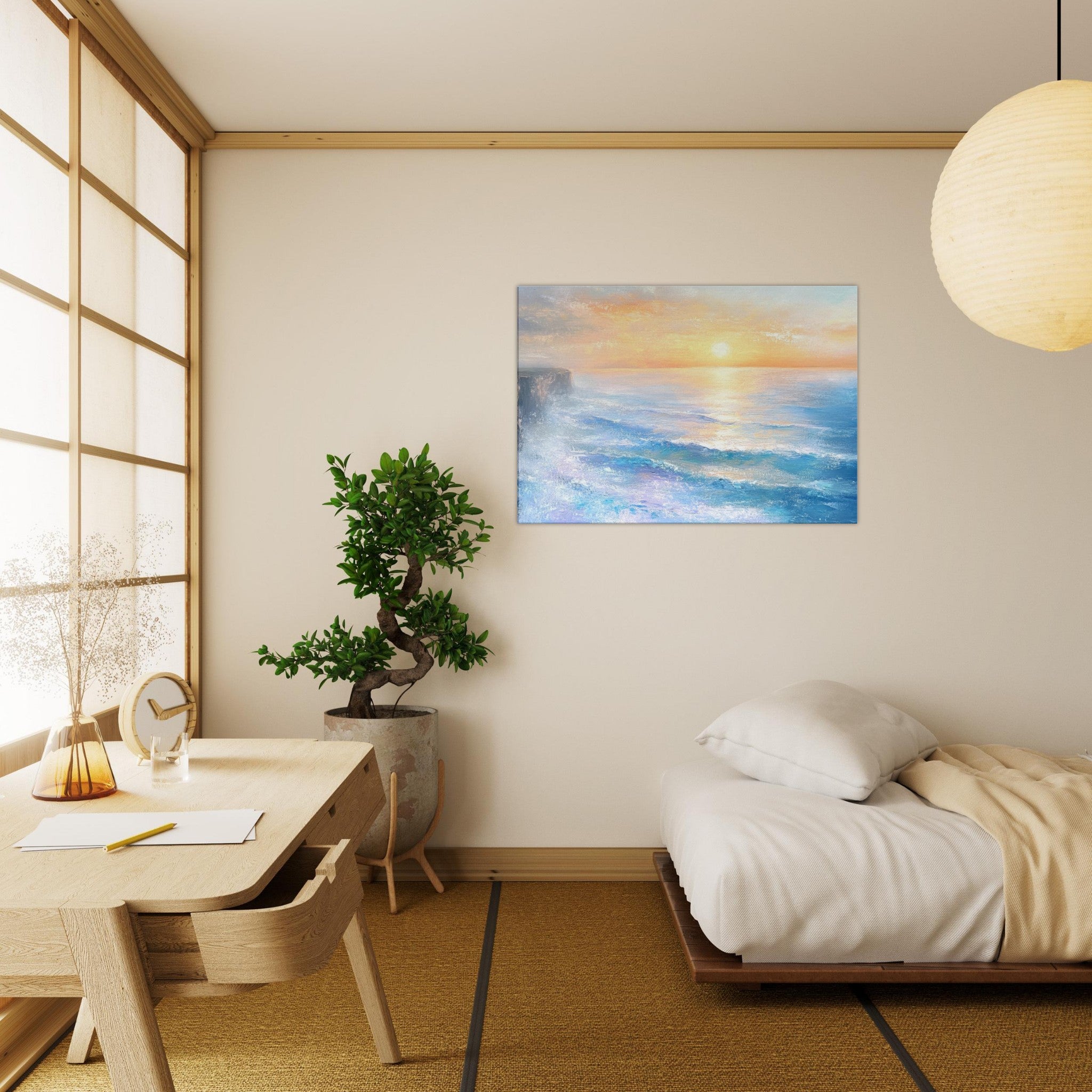 Canvas Landscape - Seaside Cliff at Sunrise A breathtaking Empress - Shop Ai Art WebShop - Digital Art online Store