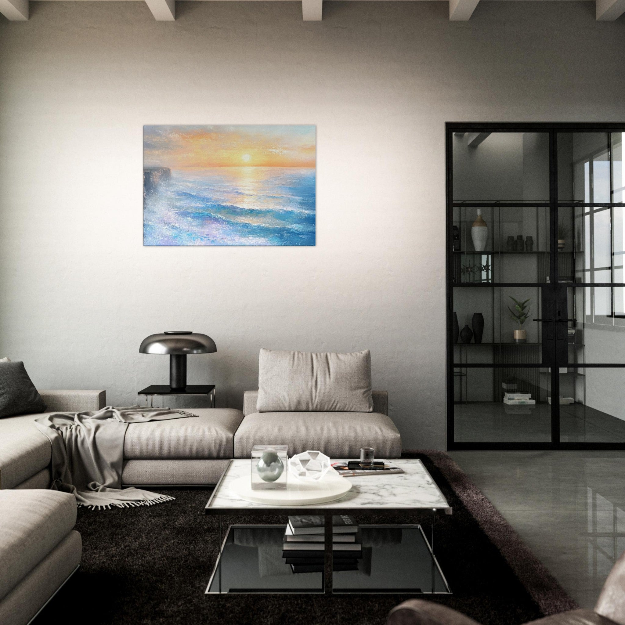Canvas Landscape - Seaside Cliff at Sunrise A breathtaking Empress - Shop Ai Art WebShop - Digital Art online Store