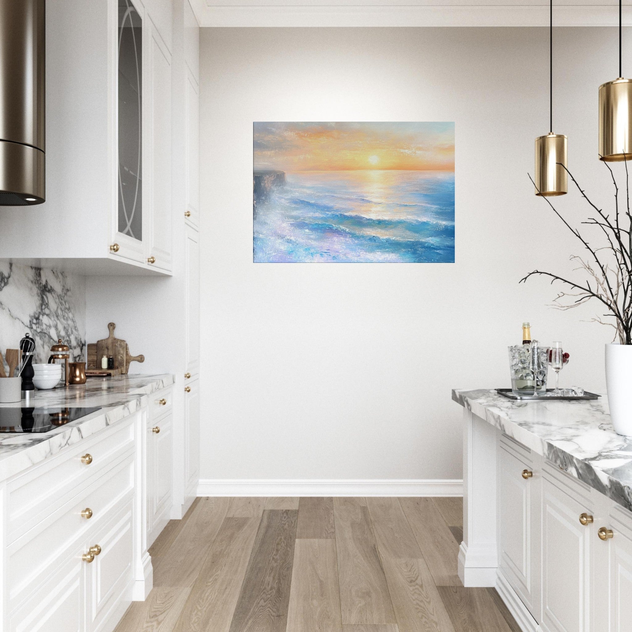 Canvas Landscape - Seaside Cliff at Sunrise A breathtaking Empress - Shop Ai Art WebShop - Digital Art online Store