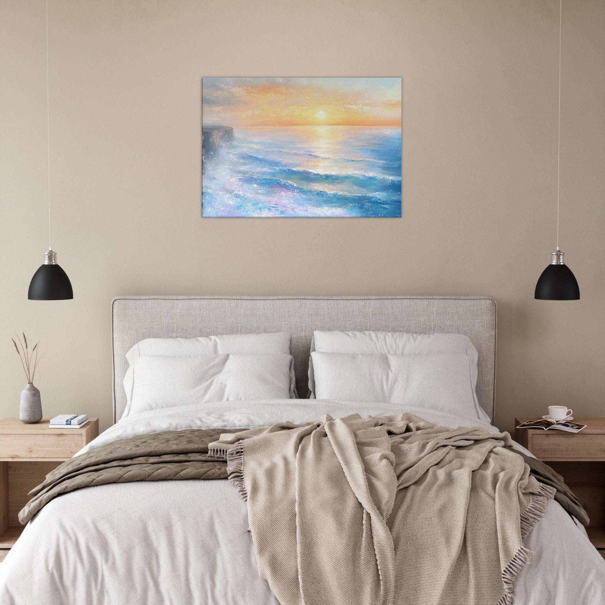 Canvas Landscape - Seaside Cliff at Sunrise A breathtaking Empress - Shop Ai Art WebShop - Digital Art online Store