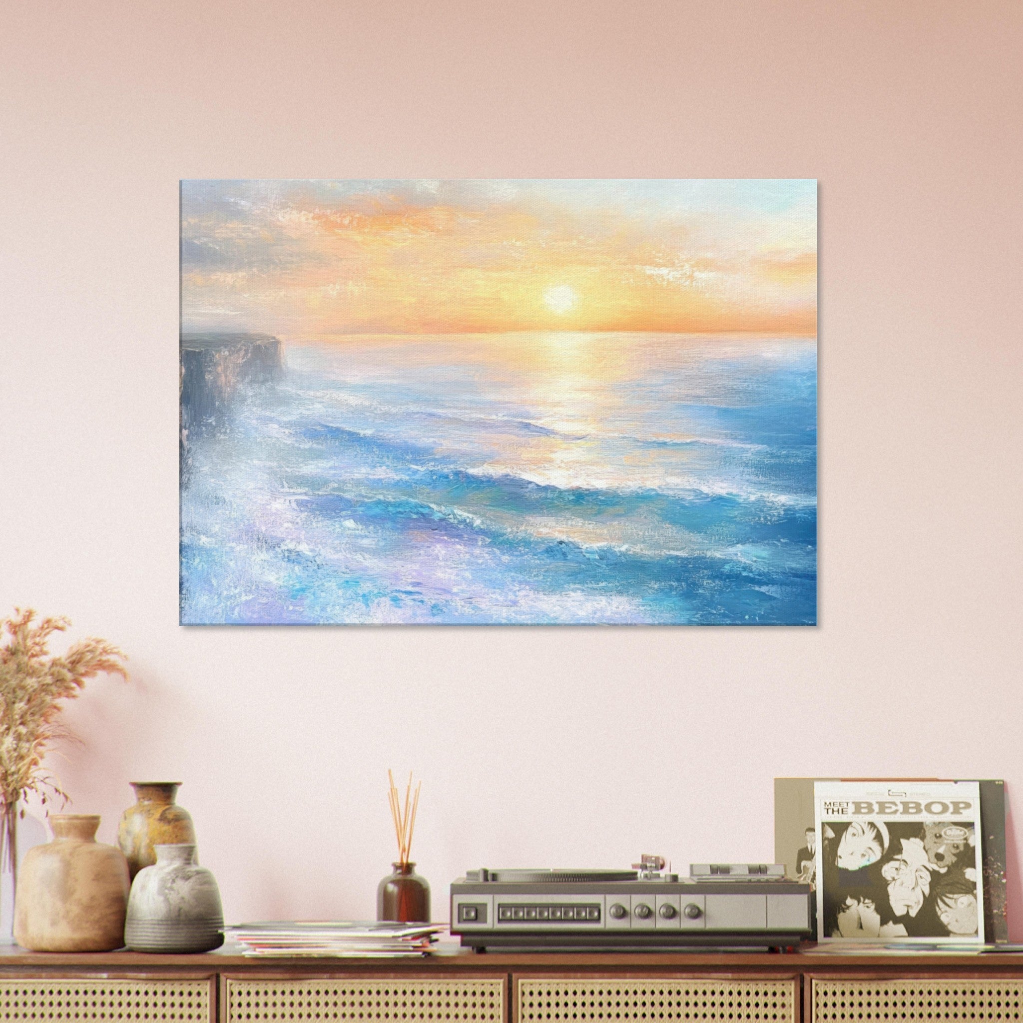Canvas Landscape - Seaside Cliff at Sunrise A breathtaking Empress - Shop Ai Art WebShop - Digital Art online Store