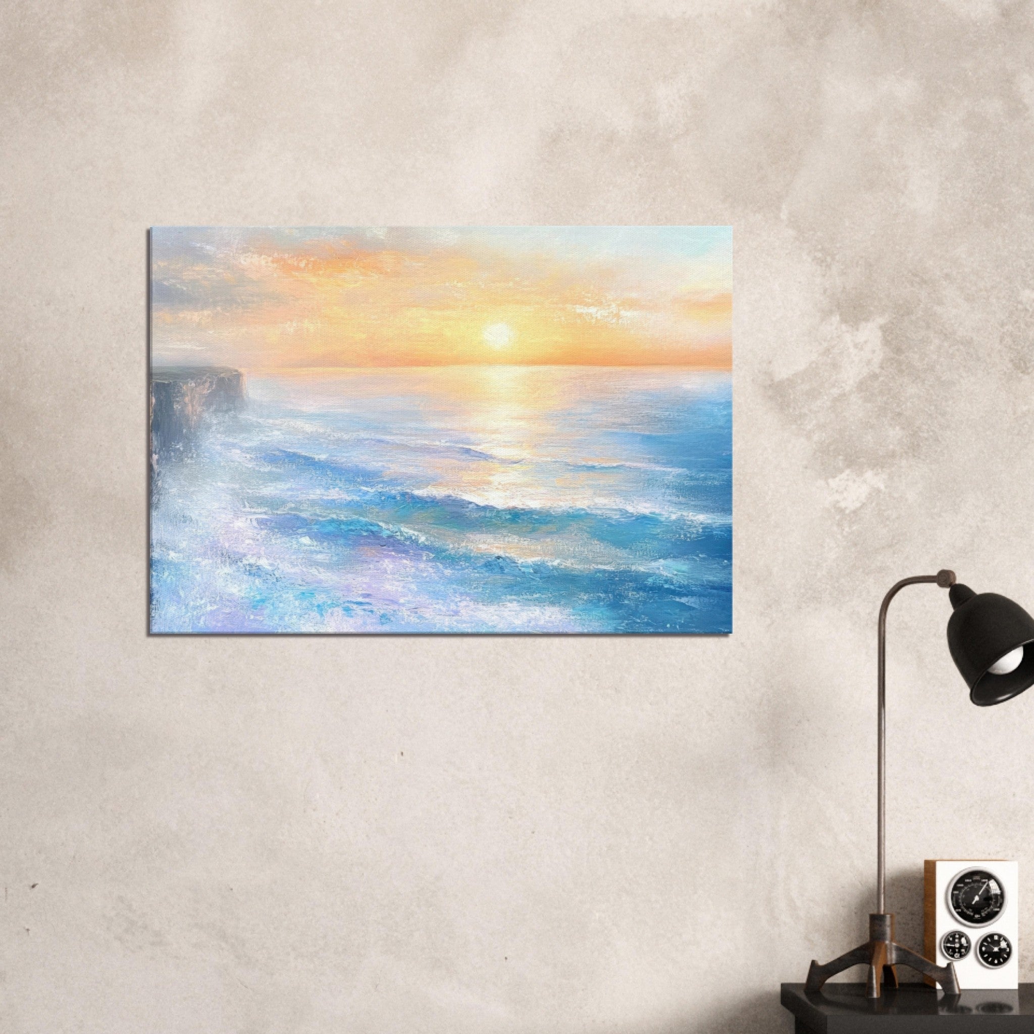 Canvas Landscape - Seaside Cliff at Sunrise A breathtaking Empress - Shop Ai Art WebShop - Digital Art online Store