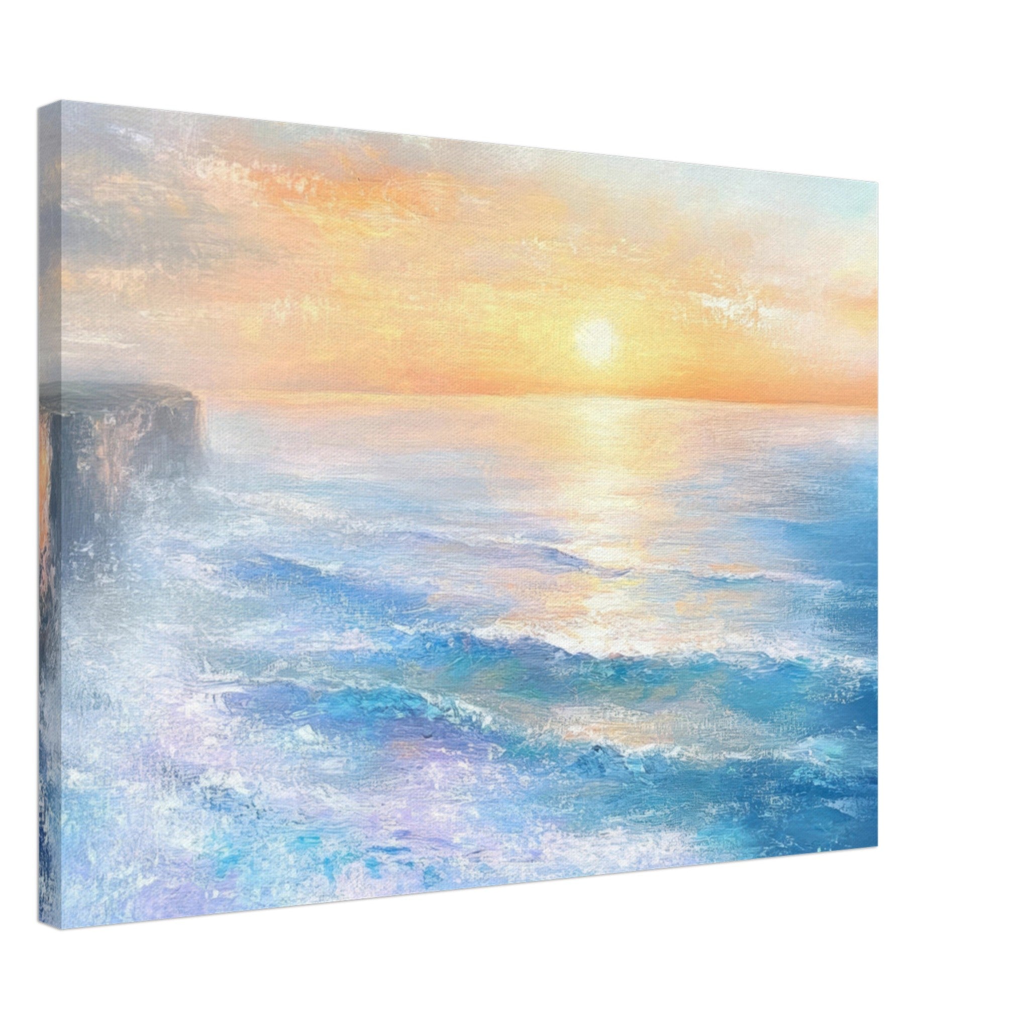 Canvas Landscape - Seaside Cliff at Sunrise A breathtaking Empress - Shop Ai Art WebShop - Digital Art online Store