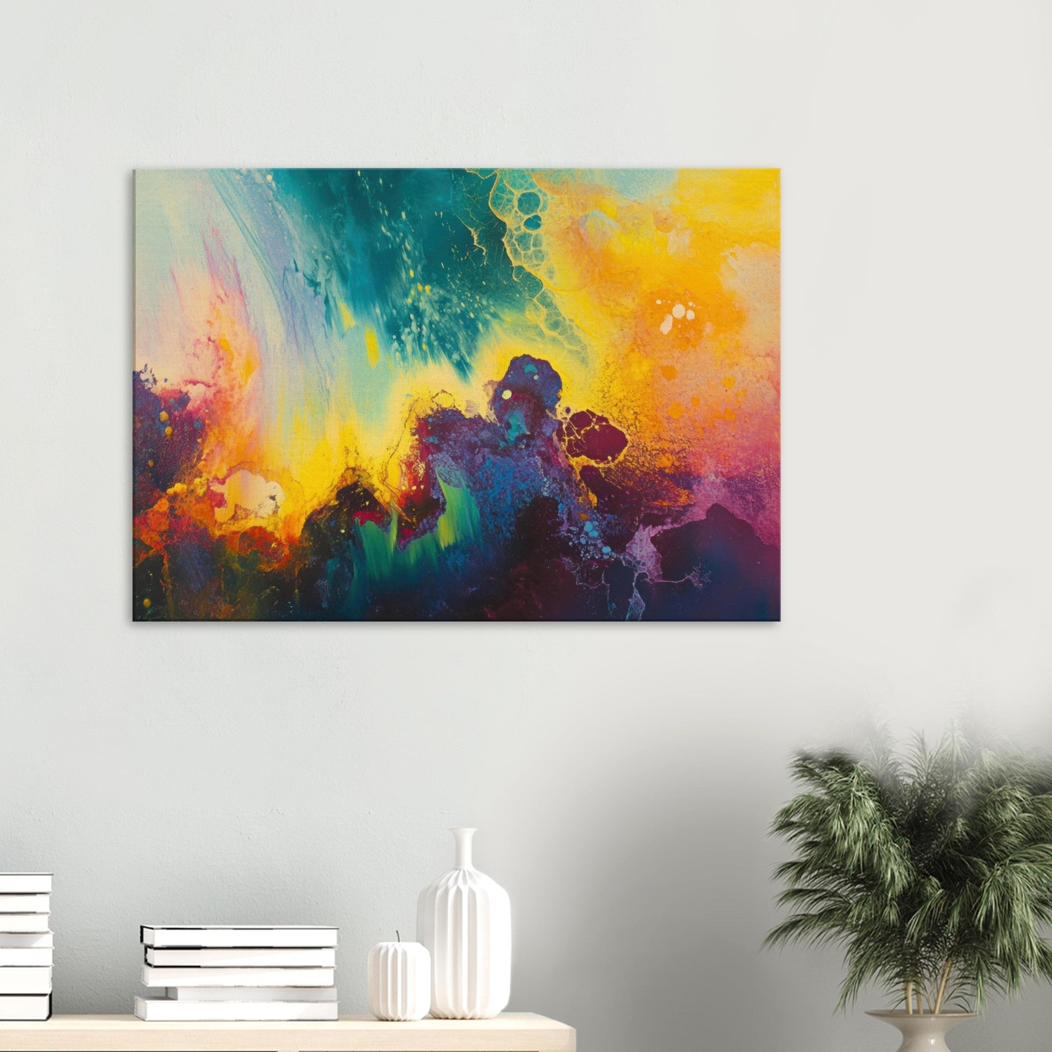 Canvas Landscape - Spectral Dissonance Razor - sharp angular forms 3 - Shop Ai Art WebShop - Digital Art online Store