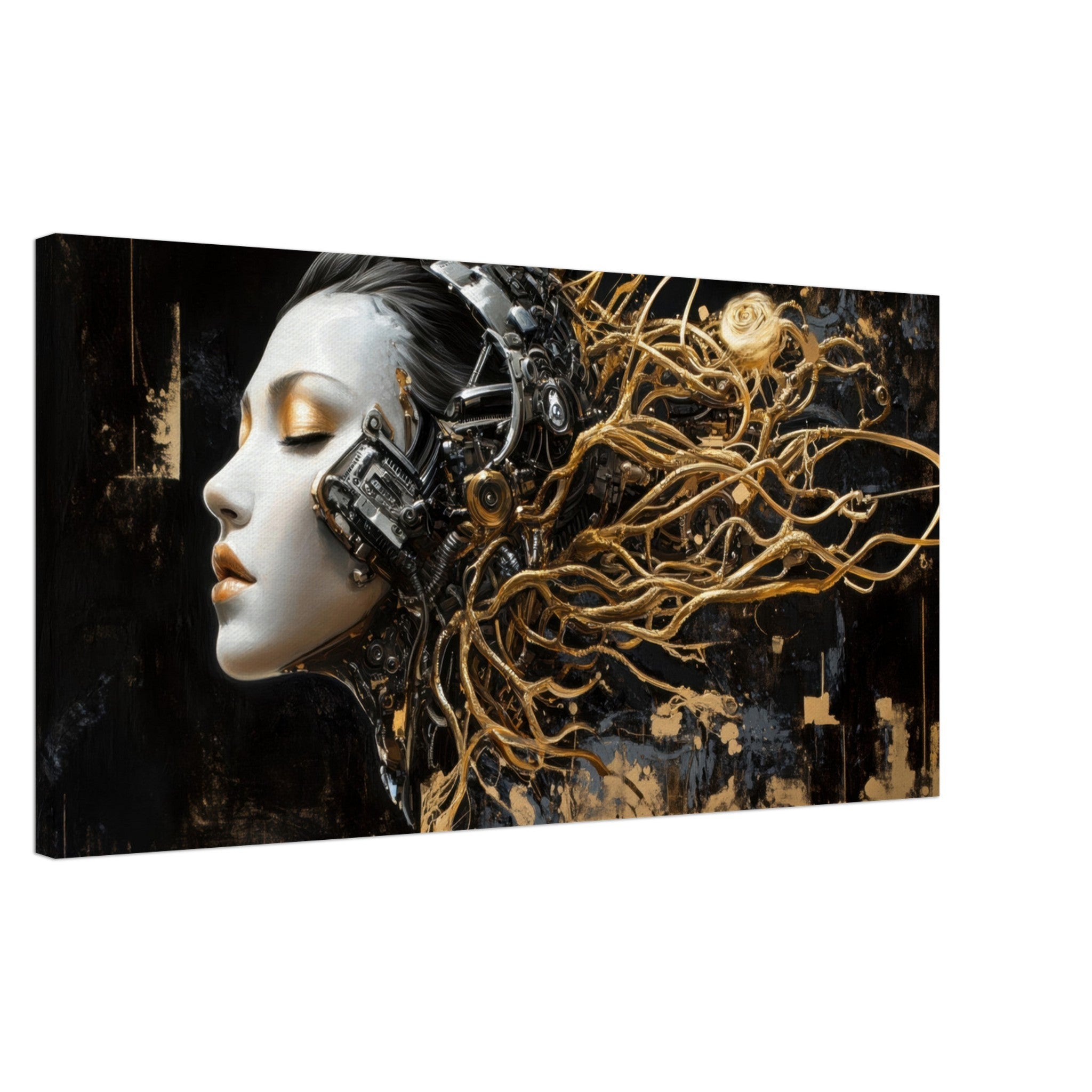 Canvas Landscape - Surrealist Hybrid Queen on a Biomechanical Thrown 5 - Shop Ai Art WebShop - Digital Art online Store