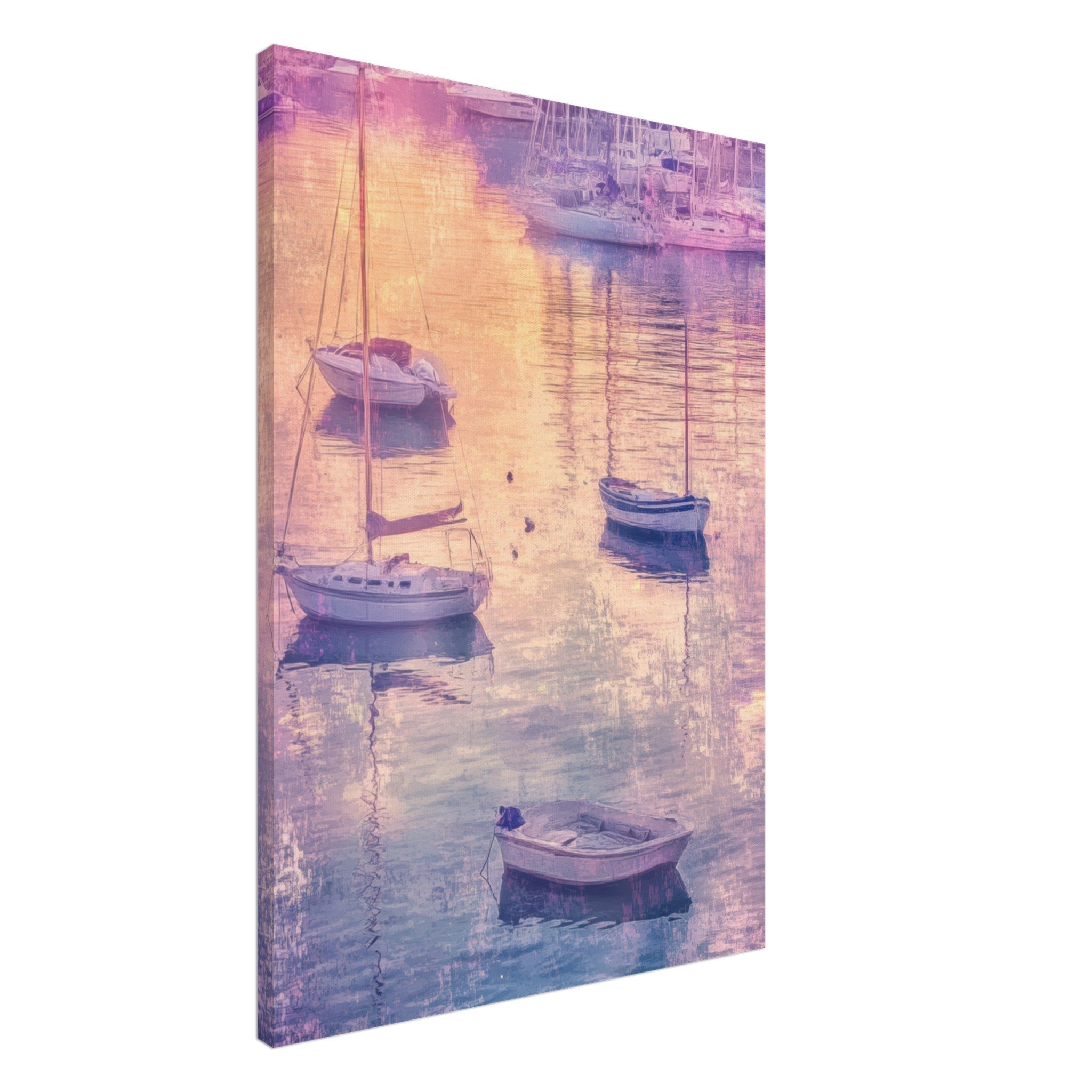 Canvas Portrait - Boats at Dusk A harbor filled with gently rocky 3 - Shop Ai Art WebShop - Digital Art online Store