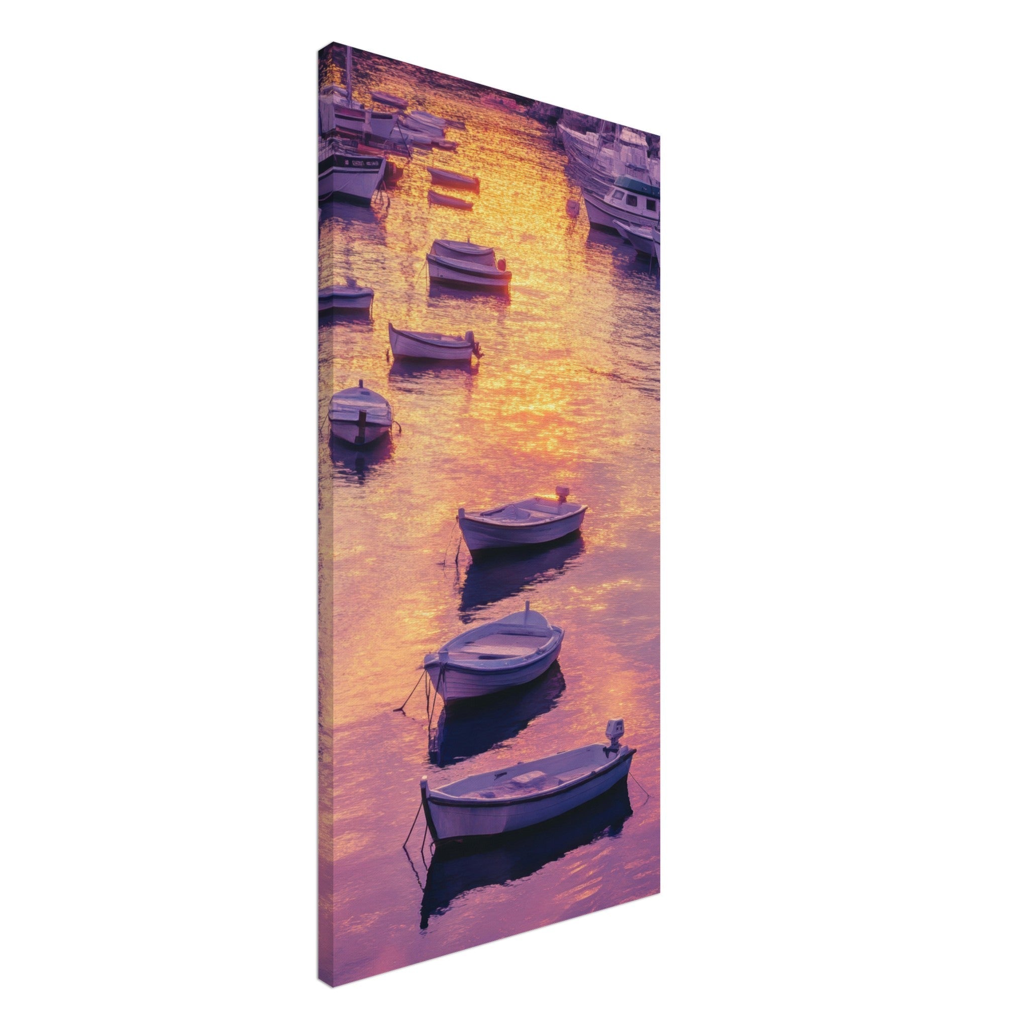 Canvas Portrait - Boats at Dusk A harbor filled with gently rocky 4 - Shop Ai Art WebShop - Digital Art online Store