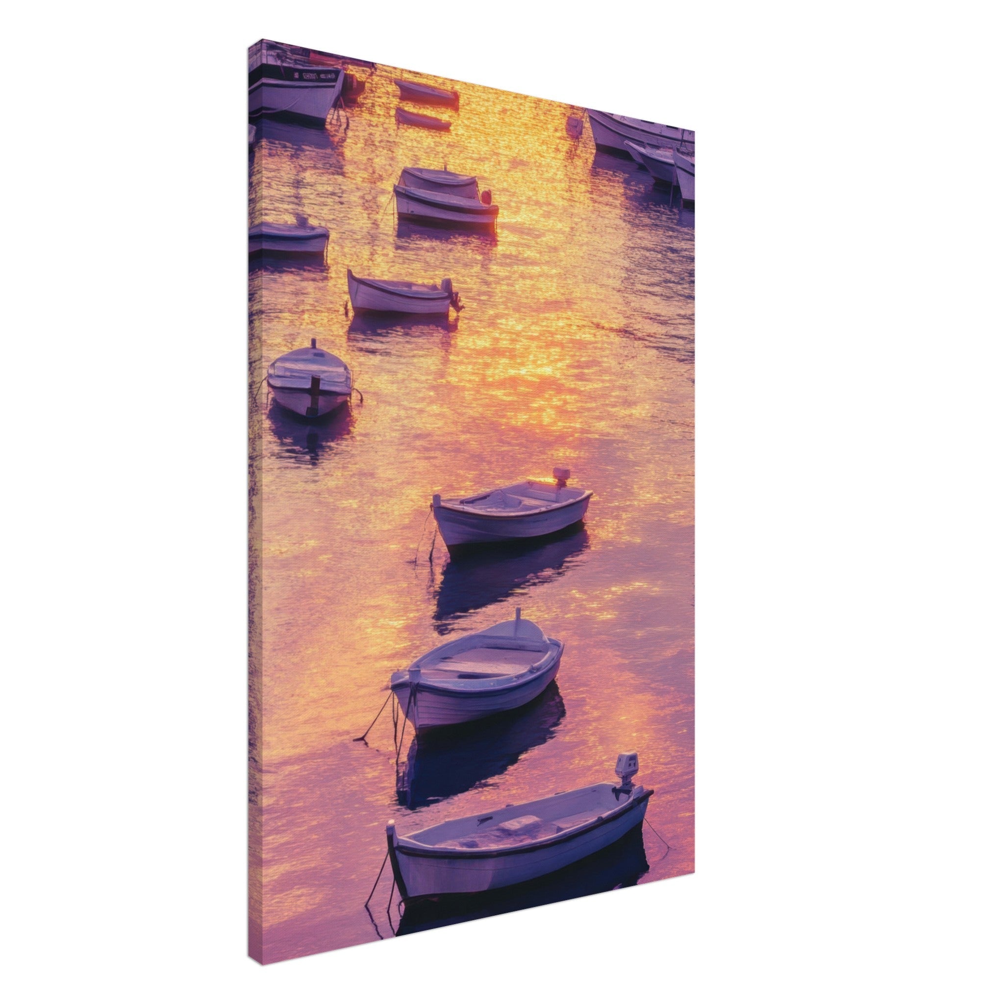 Canvas Portrait - Boats at Dusk A harbor filled with gently rocky 4 - Shop Ai Art WebShop - Digital Art online Store
