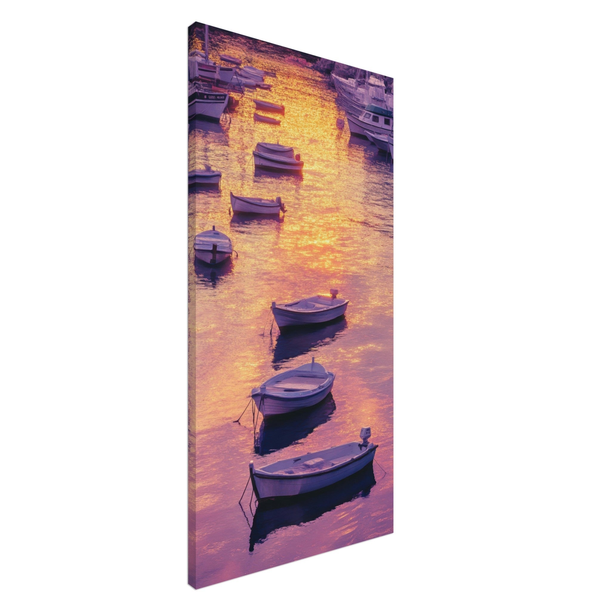 Canvas Portrait - Boats at Dusk A harbor filled with gently rocky 4 - Shop Ai Art WebShop - Digital Art online Store