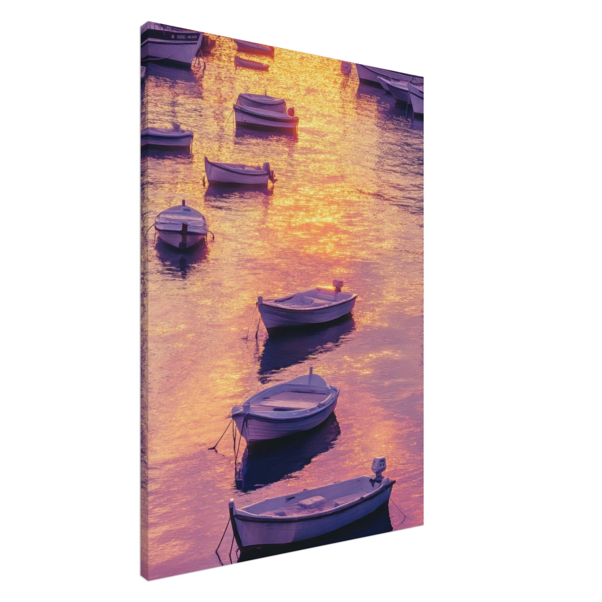 Canvas Portrait - Boats at Dusk A harbor filled with gently rocky 4 - Shop Ai Art WebShop - Digital Art online Store