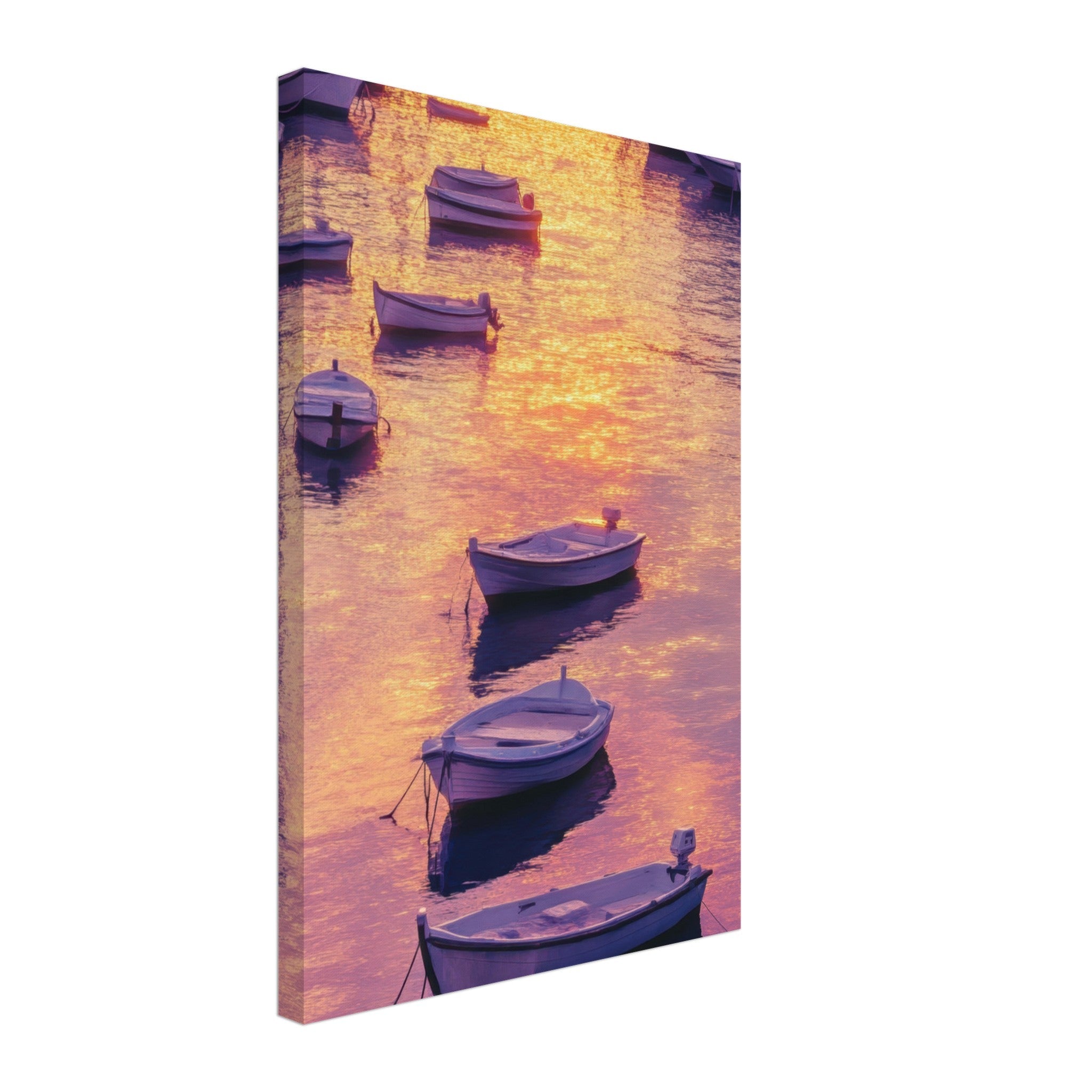 Canvas Portrait - Boats at Dusk A harbor filled with gently rocky 4 - Shop Ai Art WebShop - Digital Art online Store