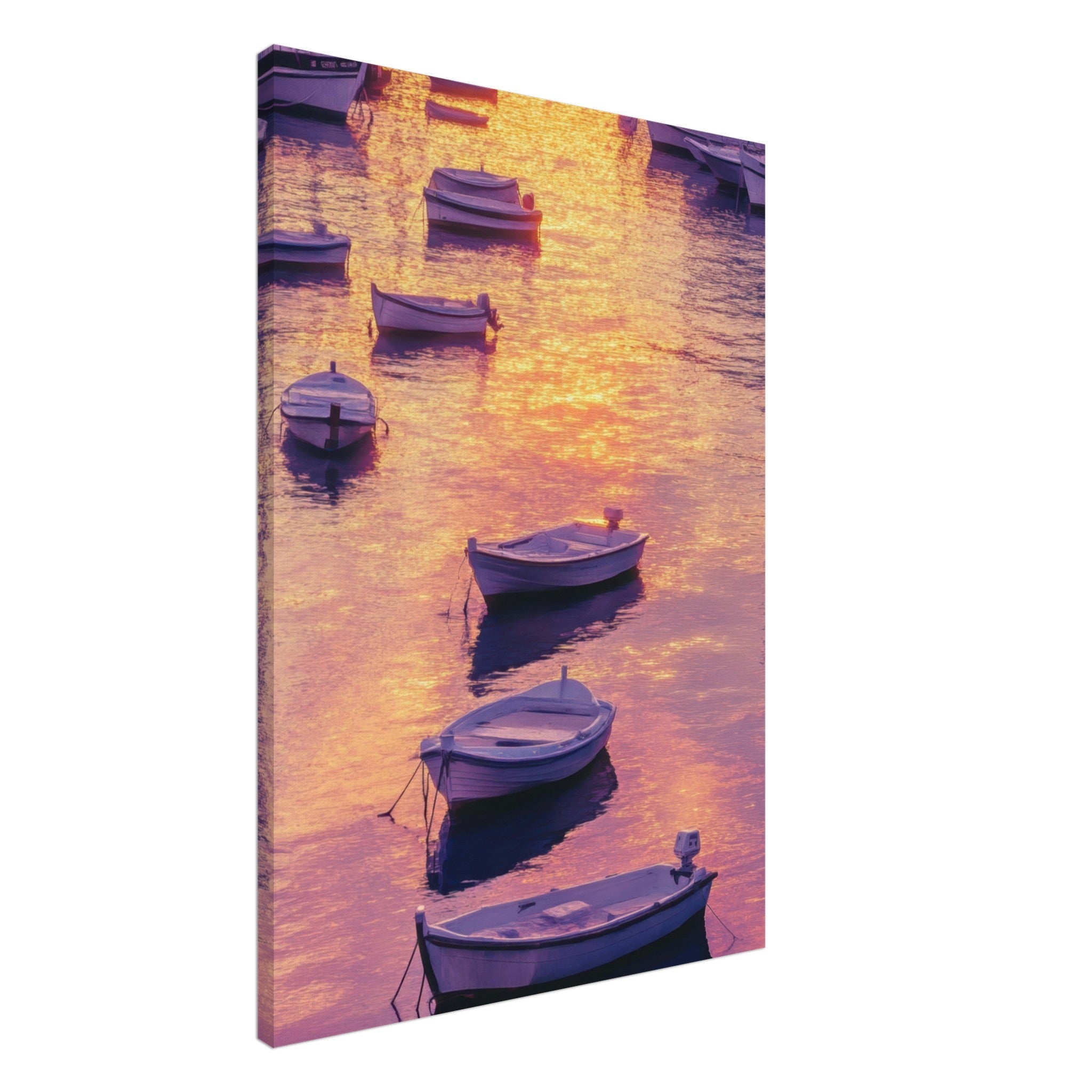Canvas Portrait - Boats at Dusk A harbor filled with gently rocky 4 - Shop Ai Art WebShop - Digital Art online Store