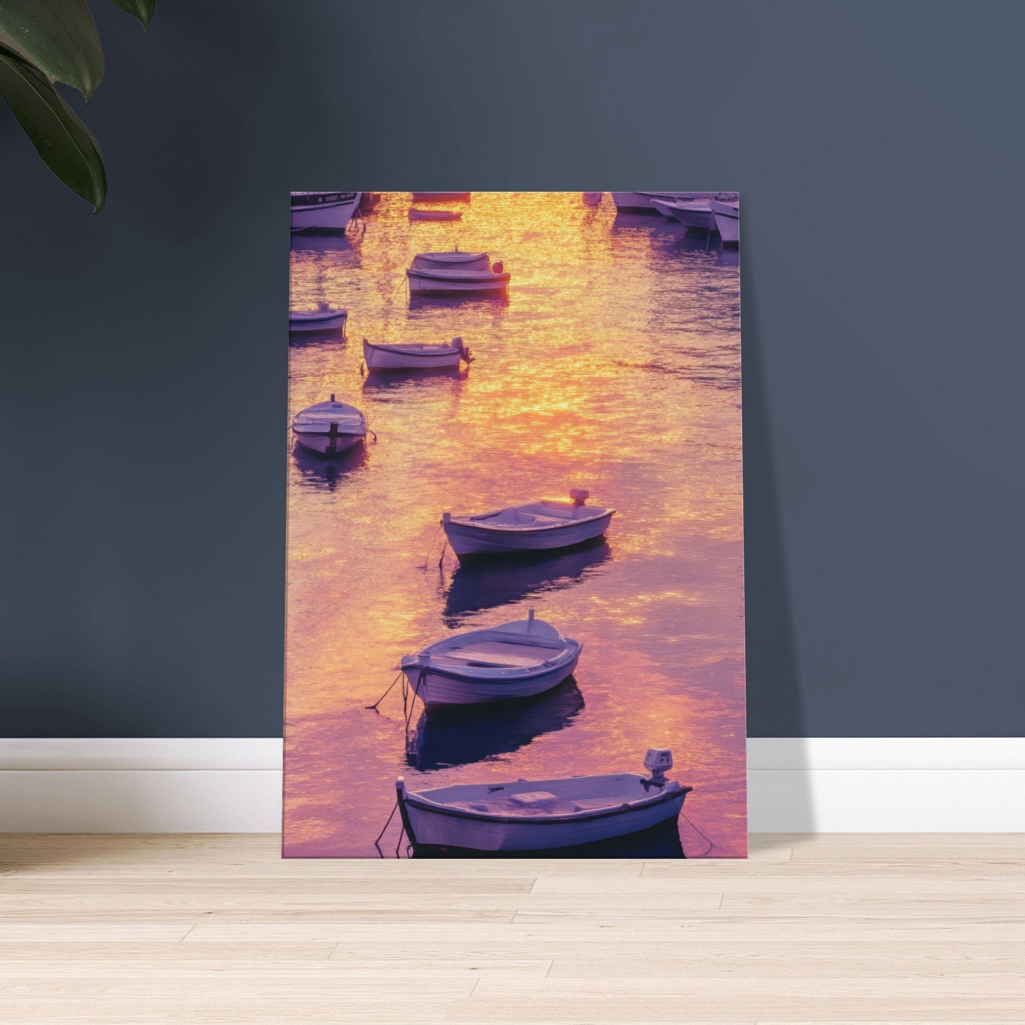 Canvas Portrait - Boats at Dusk A harbor filled with gently rocky 4 - Shop Ai Art WebShop - Digital Art online Store
