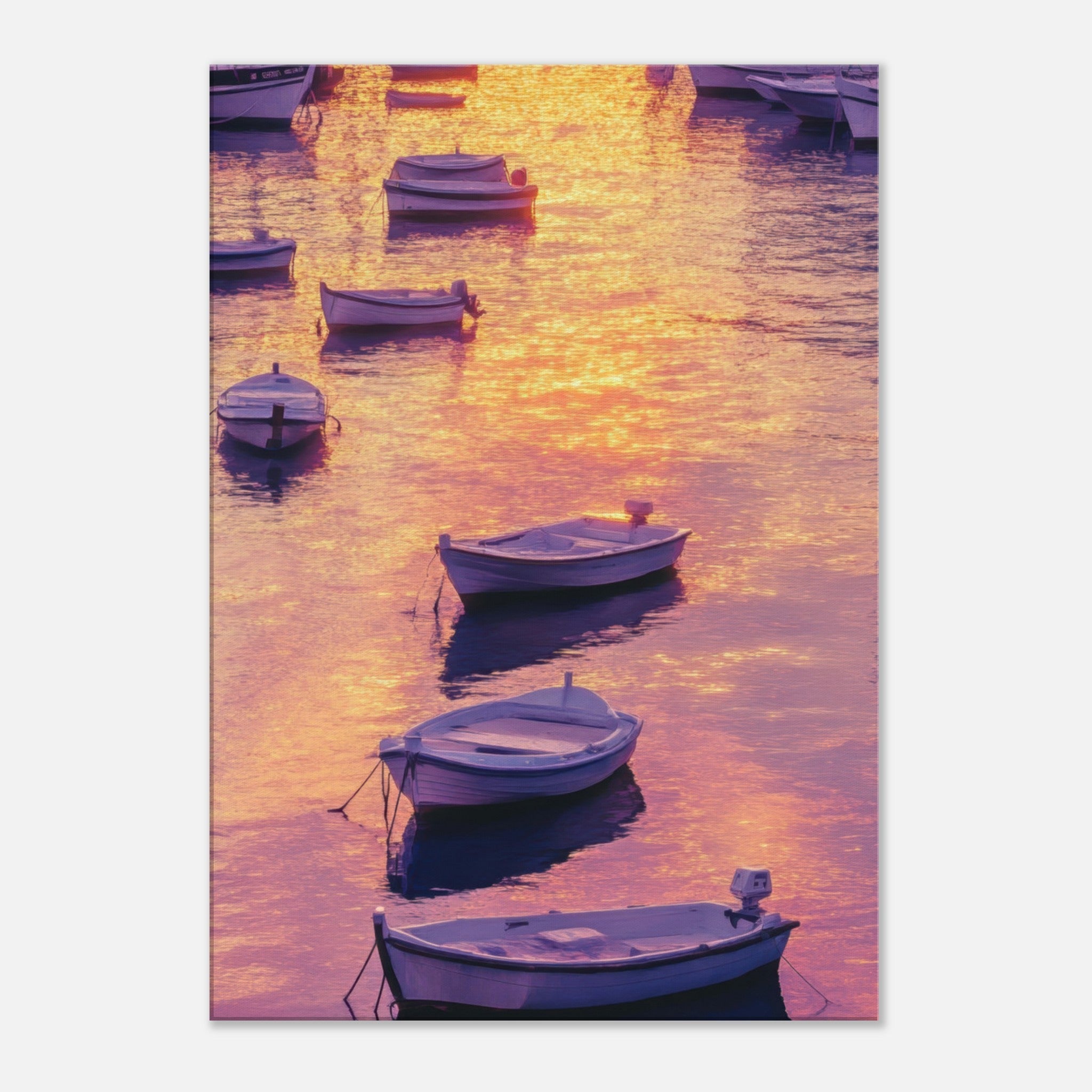Canvas Portrait - Boats at Dusk A harbor filled with gently rocky 4 - Shop Ai Art WebShop - Digital Art online Store