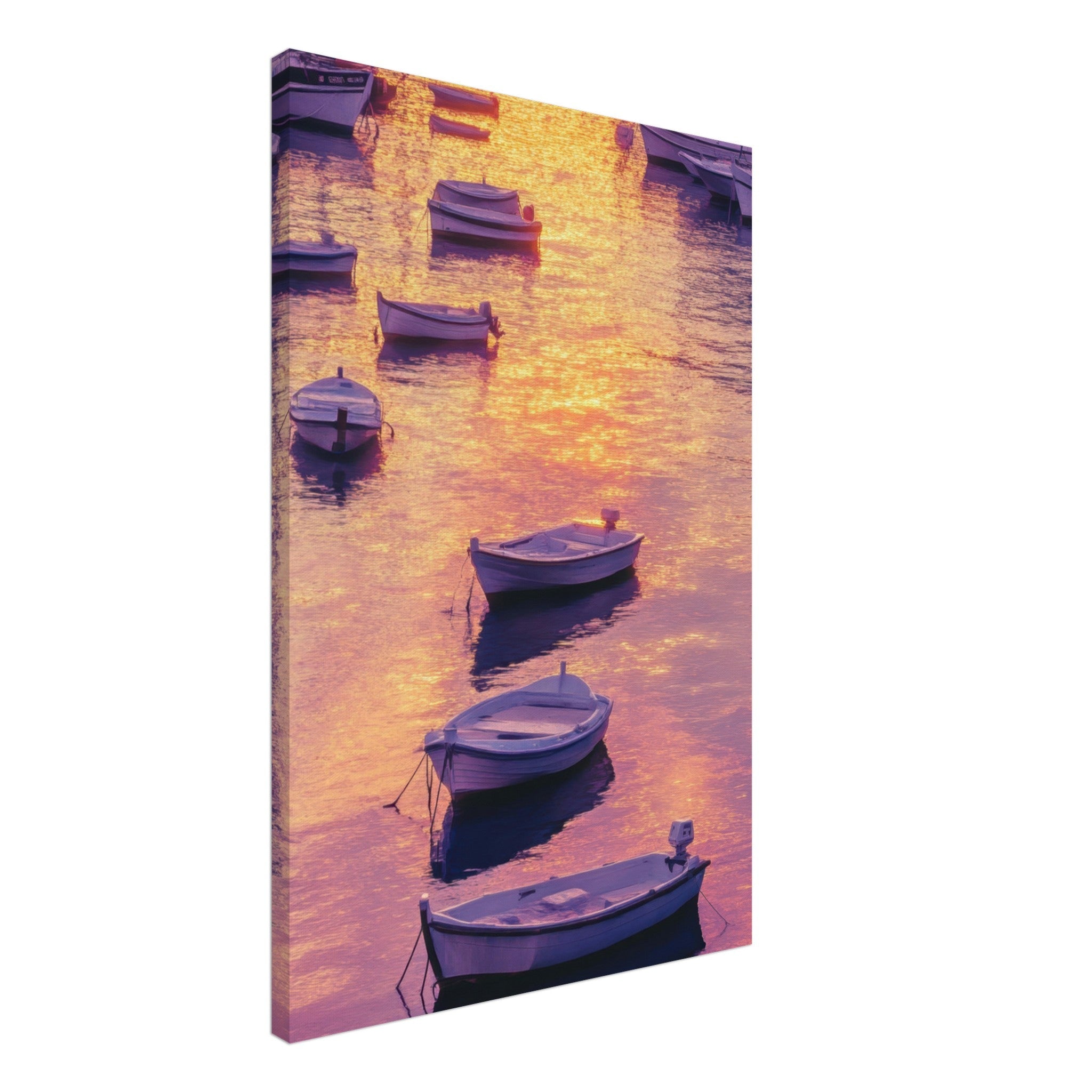 Canvas Portrait - Boats at Dusk A harbor filled with gently rocky 4 - Shop Ai Art WebShop - Digital Art online Store