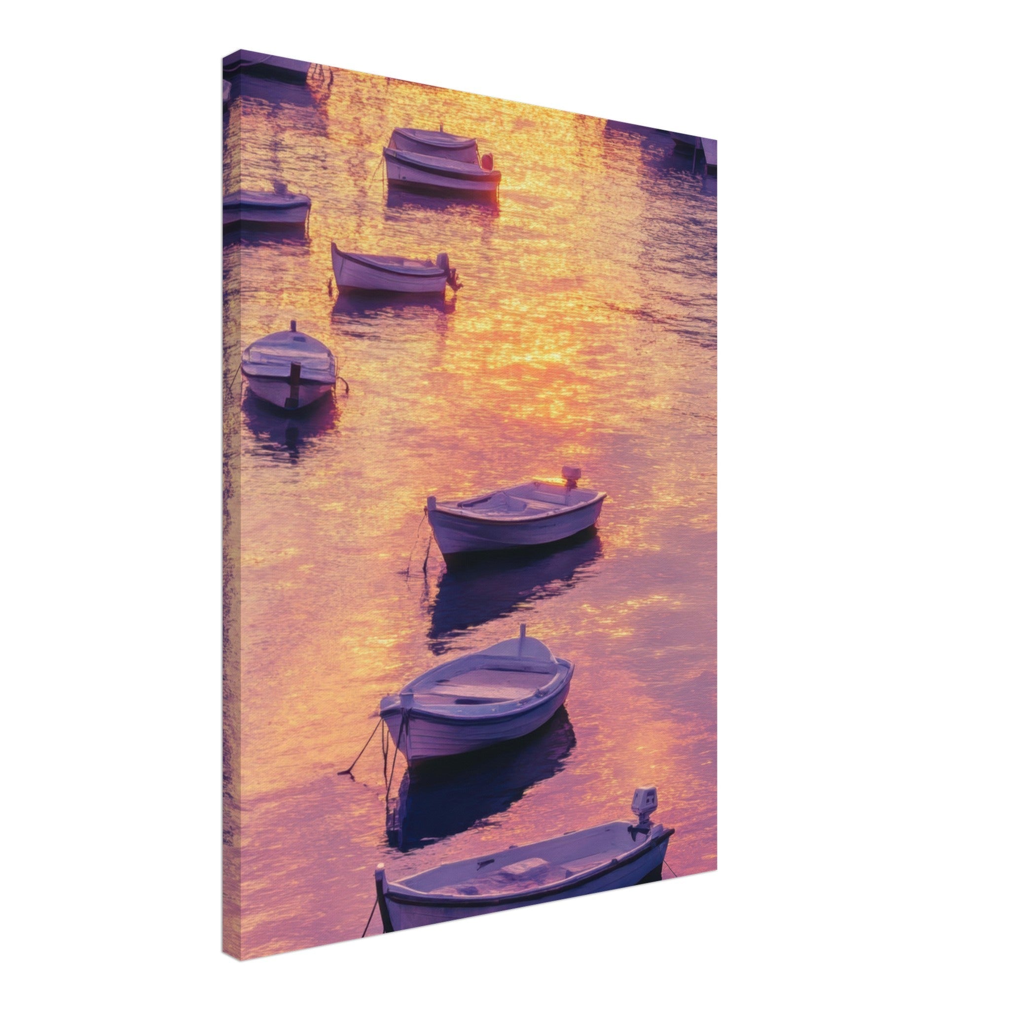 Canvas Portrait - Boats at Dusk A harbor filled with gently rocky 4 - Shop Ai Art WebShop - Digital Art online Store