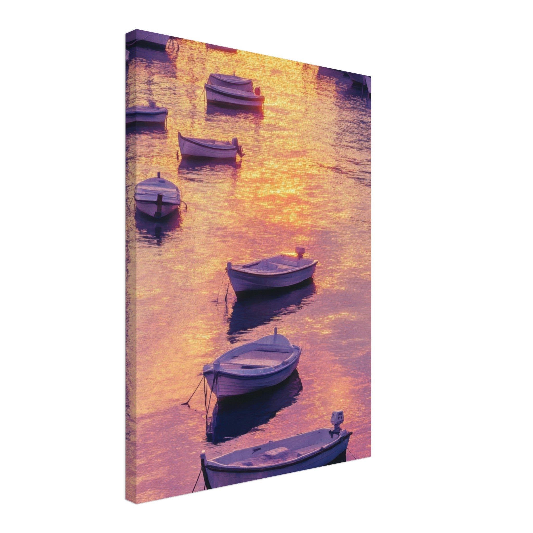 Canvas Portrait - Boats at Dusk A harbor filled with gently rocky 4 - Shop Ai Art WebShop - Digital Art online Store