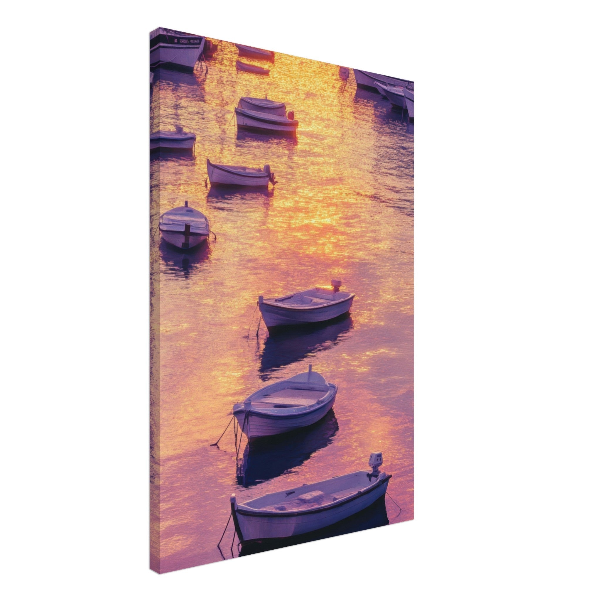Canvas Portrait - Boats at Dusk A harbor filled with gently rocky 4 - Shop Ai Art WebShop - Digital Art online Store