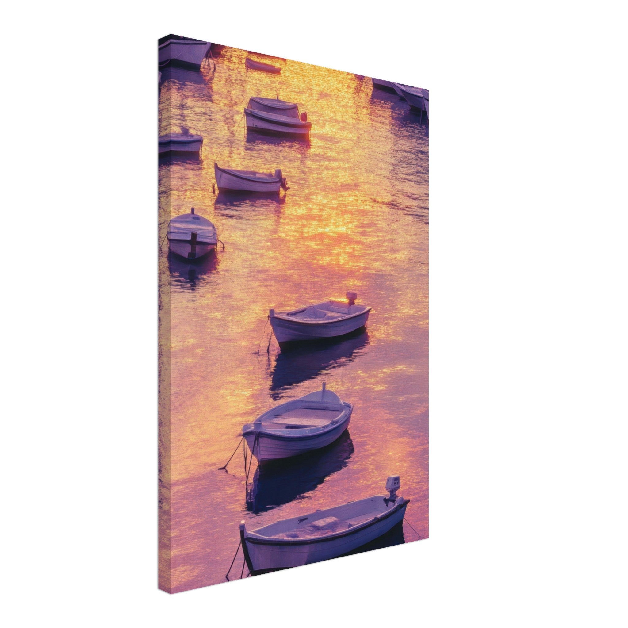 Canvas Portrait - Boats at Dusk A harbor filled with gently rocky 4 - Shop Ai Art WebShop - Digital Art online Store