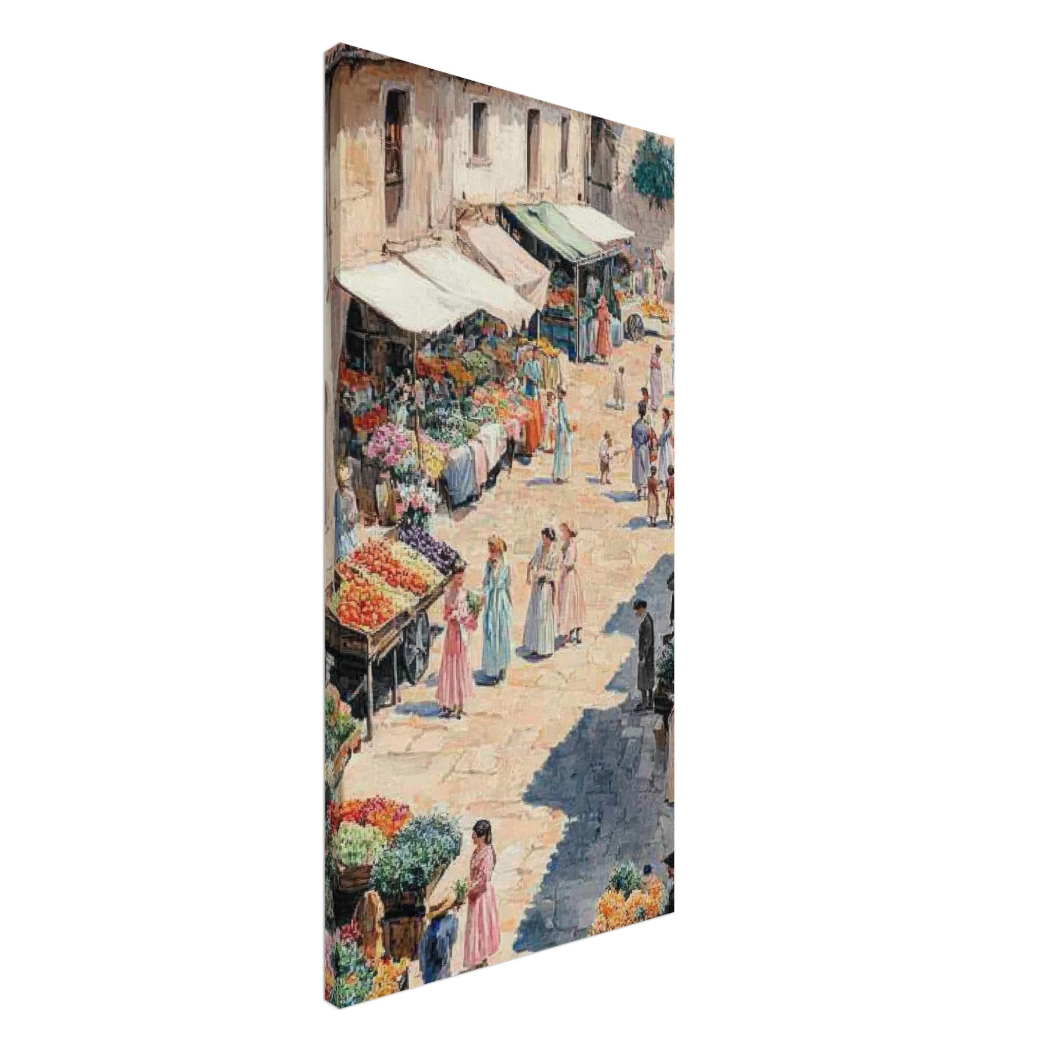 Canvas Portrait - Bustling Market Scene A lively 19th - century may - Shop Ai Art WebShop - Digital Art online Store