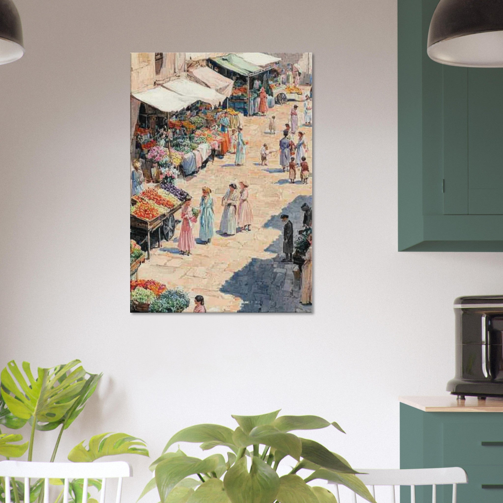 Canvas Portrait - Bustling Market Scene A lively 19th - century may - Shop Ai Art WebShop - Digital Art online Store