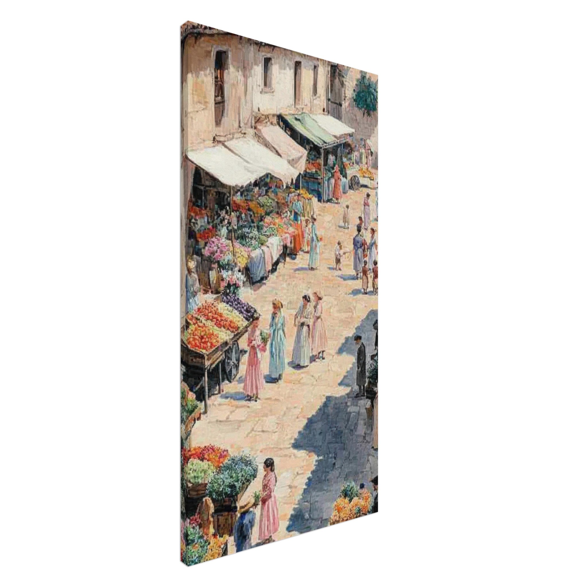 Canvas Portrait - Bustling Market Scene A lively 19th - century may - Shop Ai Art WebShop - Digital Art online Store