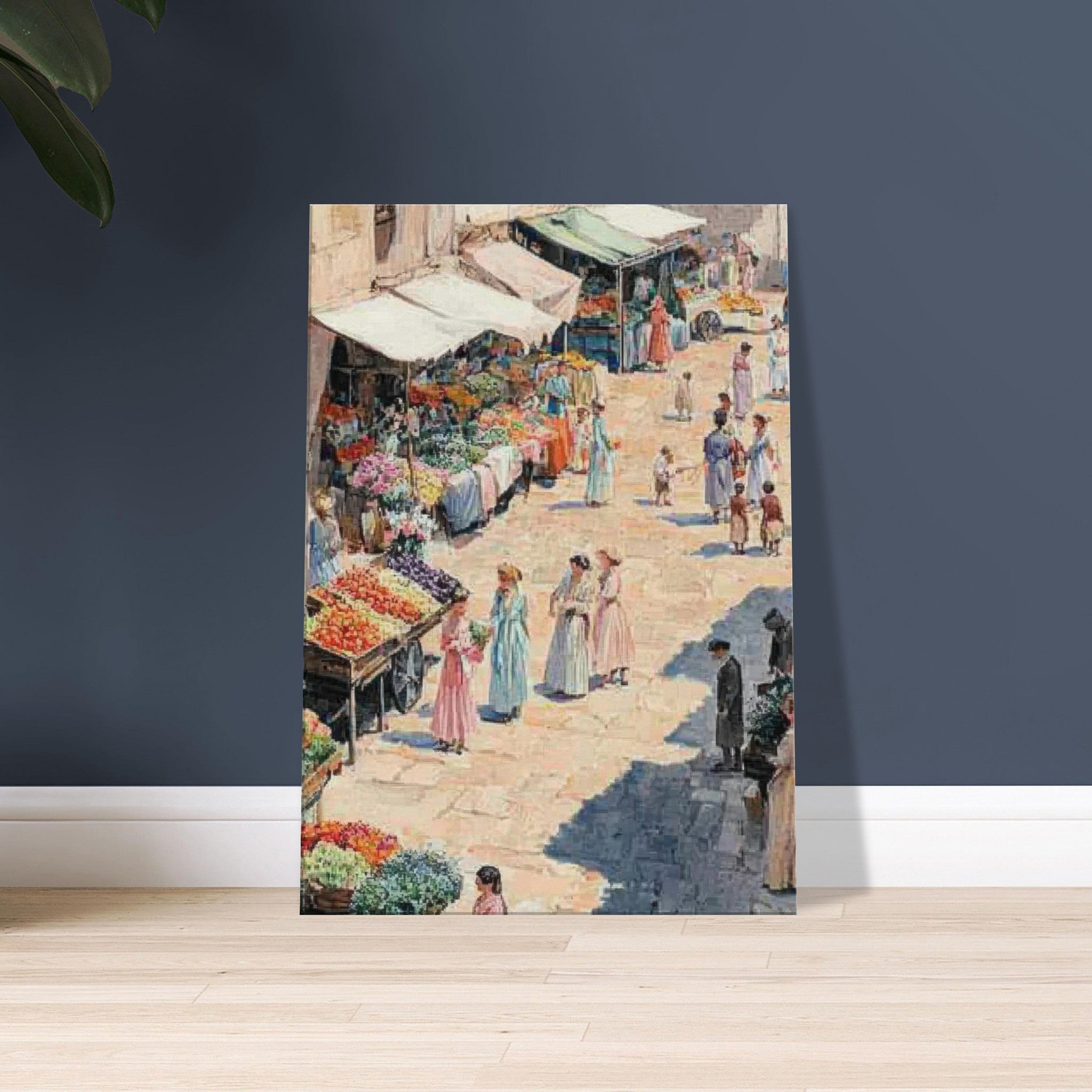 Canvas Portrait - Bustling Market Scene A lively 19th - century may - Shop Ai Art WebShop - Digital Art online Store