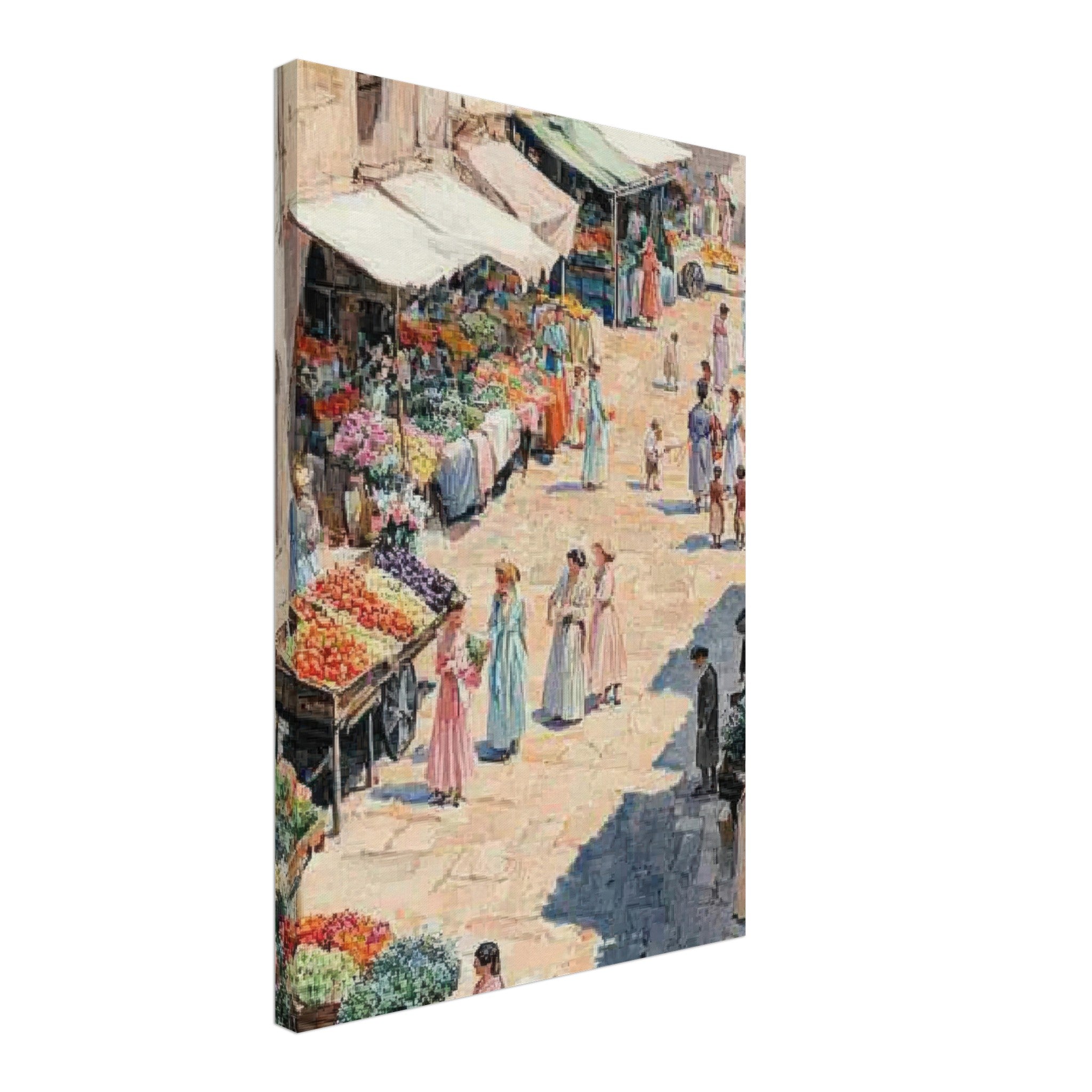 Canvas Portrait - Bustling Market Scene A lively 19th - century may - Shop Ai Art WebShop - Digital Art online Store