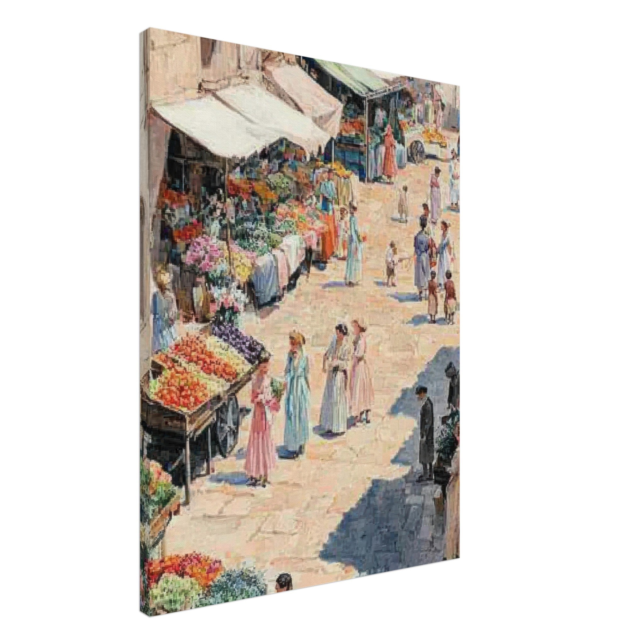 Canvas Portrait - Bustling Market Scene A lively 19th - century may - Shop Ai Art WebShop - Digital Art online Store