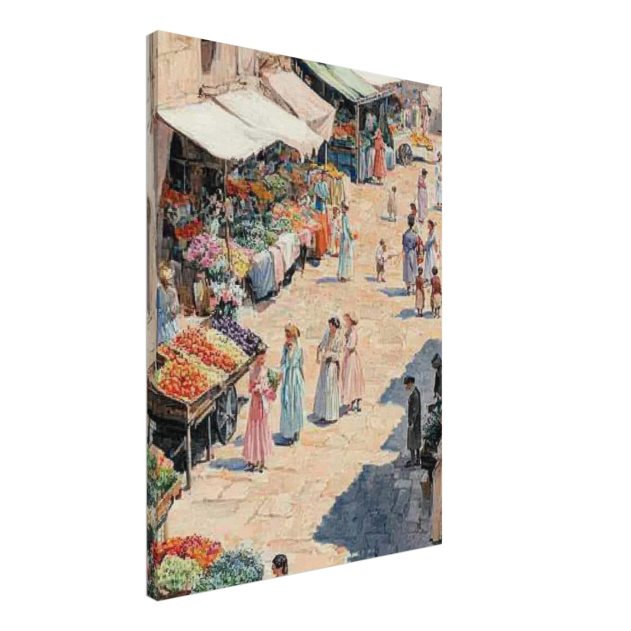 Canvas Portrait - Bustling Market Scene A lively 19th - century may - Shop Ai Art WebShop - Digital Art online Store