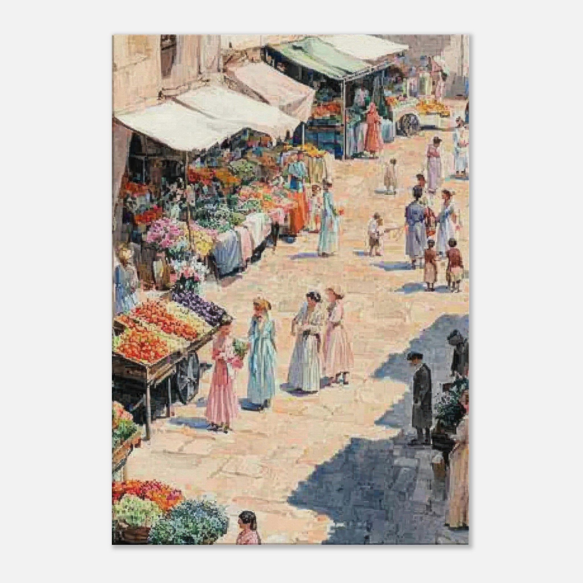 Canvas Portrait - Bustling Market Scene A lively 19th - century may - Shop Ai Art WebShop - Digital Art online Store