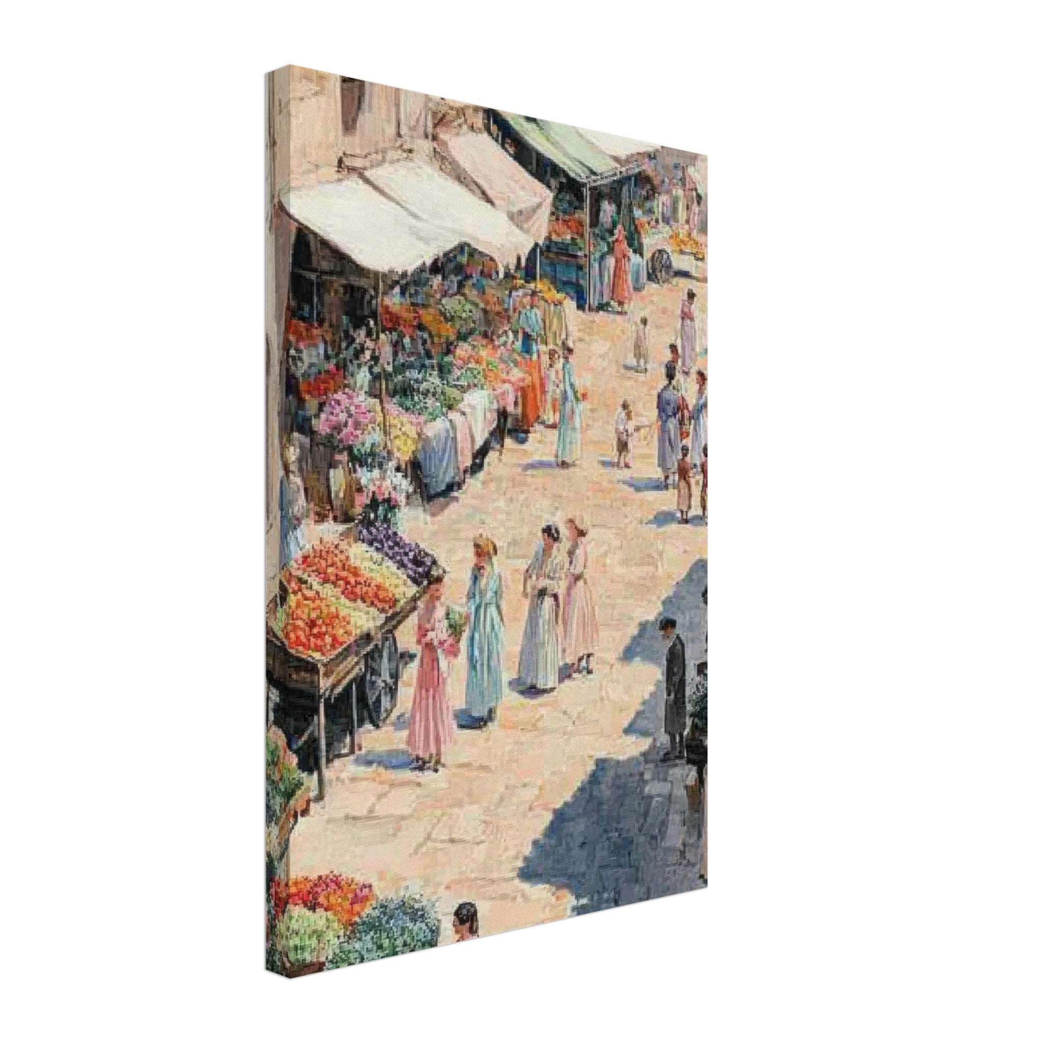 Canvas Portrait - Bustling Market Scene A lively 19th - century may - Shop Ai Art WebShop - Digital Art online Store