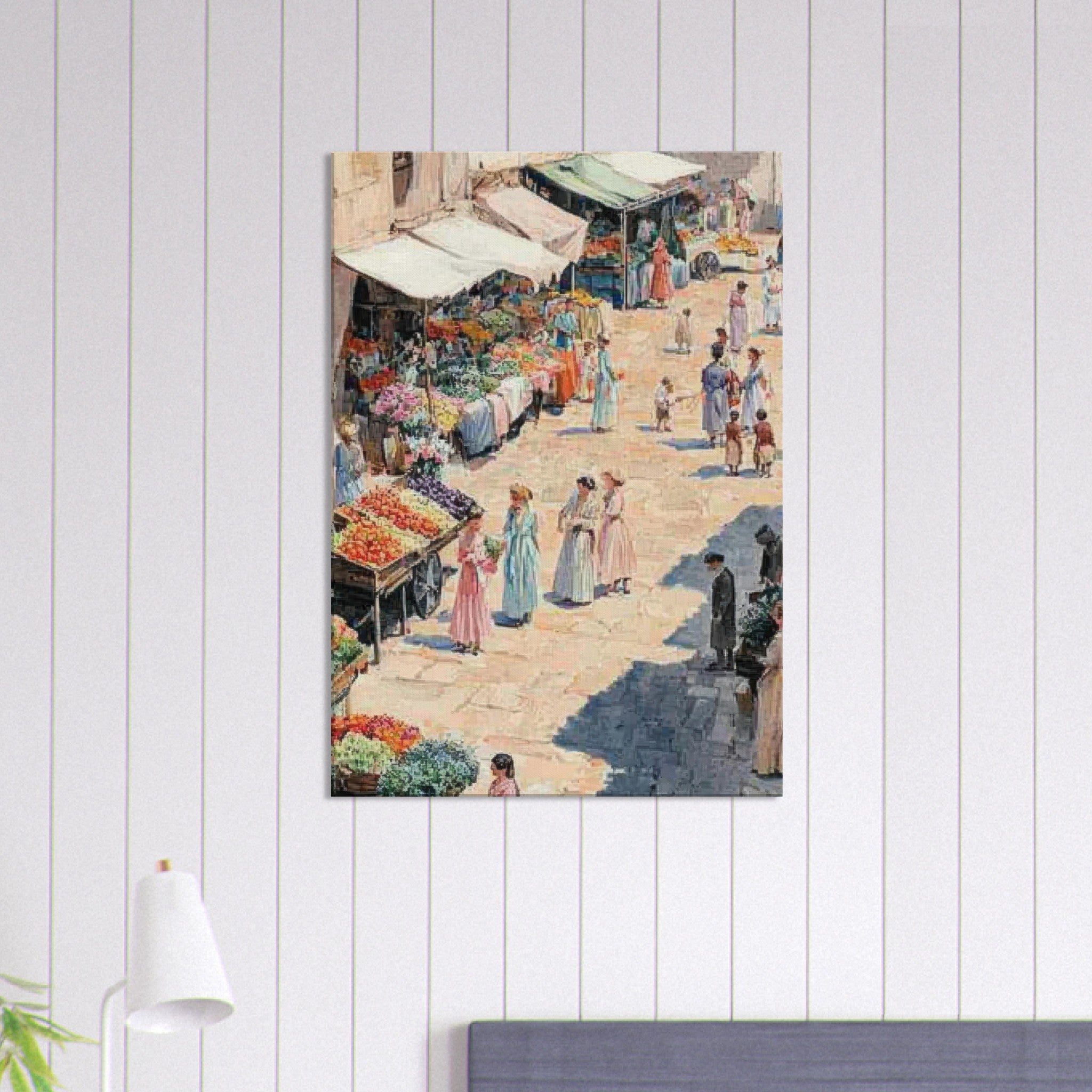 Canvas Portrait - Bustling Market Scene A lively 19th - century may - Shop Ai Art WebShop - Digital Art online Store