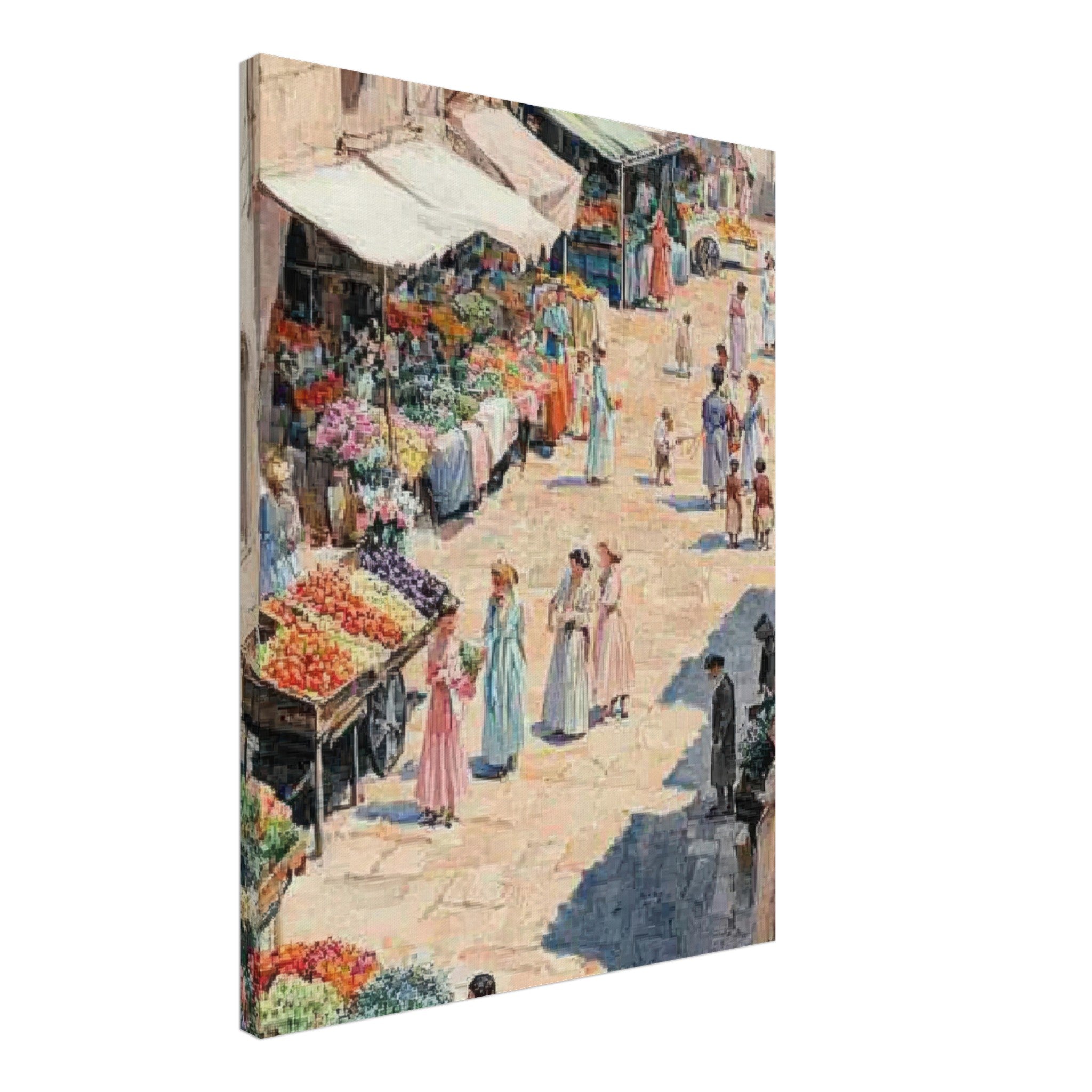 Canvas Portrait - Bustling Market Scene A lively 19th - century may - Shop Ai Art WebShop - Digital Art online Store