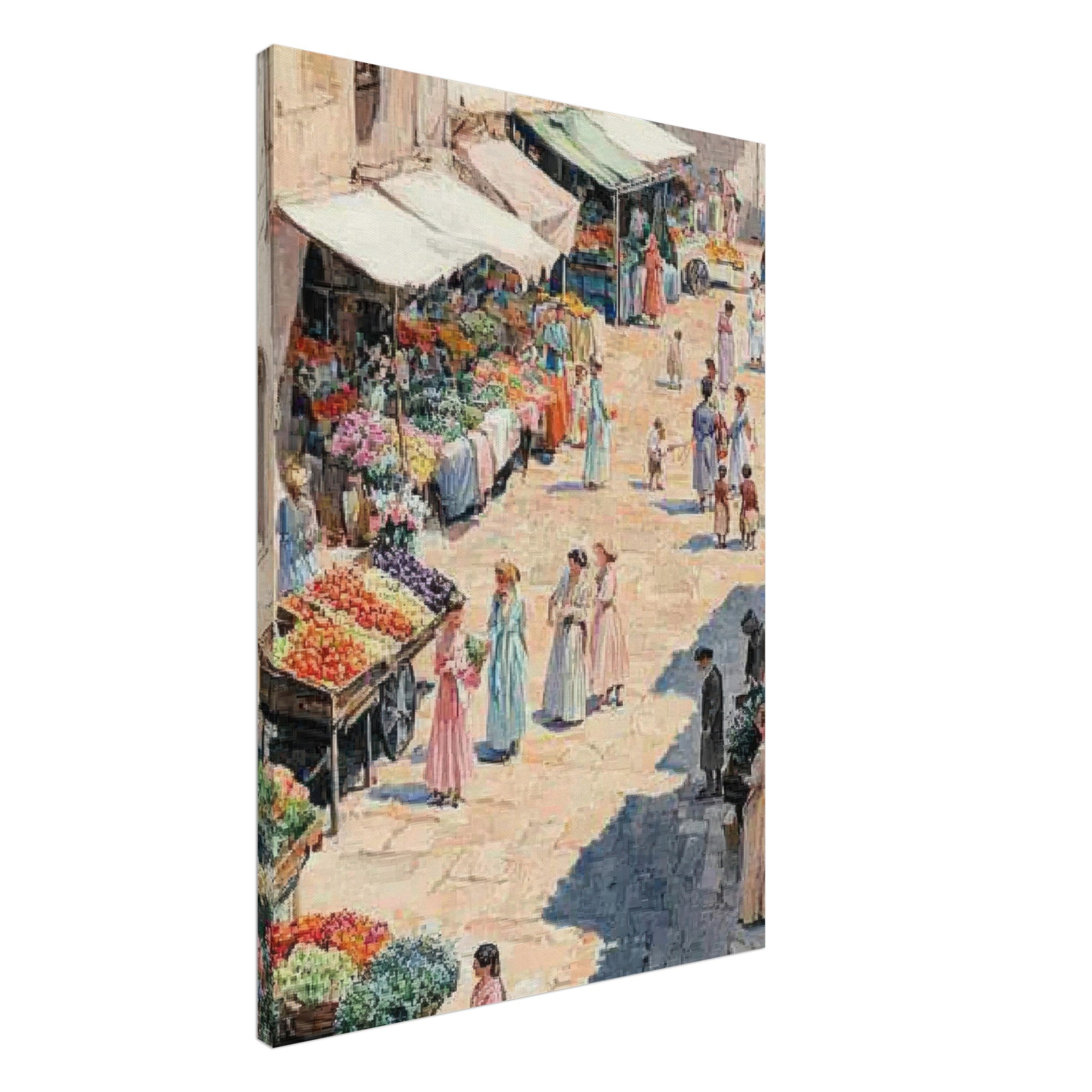 Canvas Portrait - Bustling Market Scene A lively 19th - century may - Shop Ai Art WebShop - Digital Art online Store