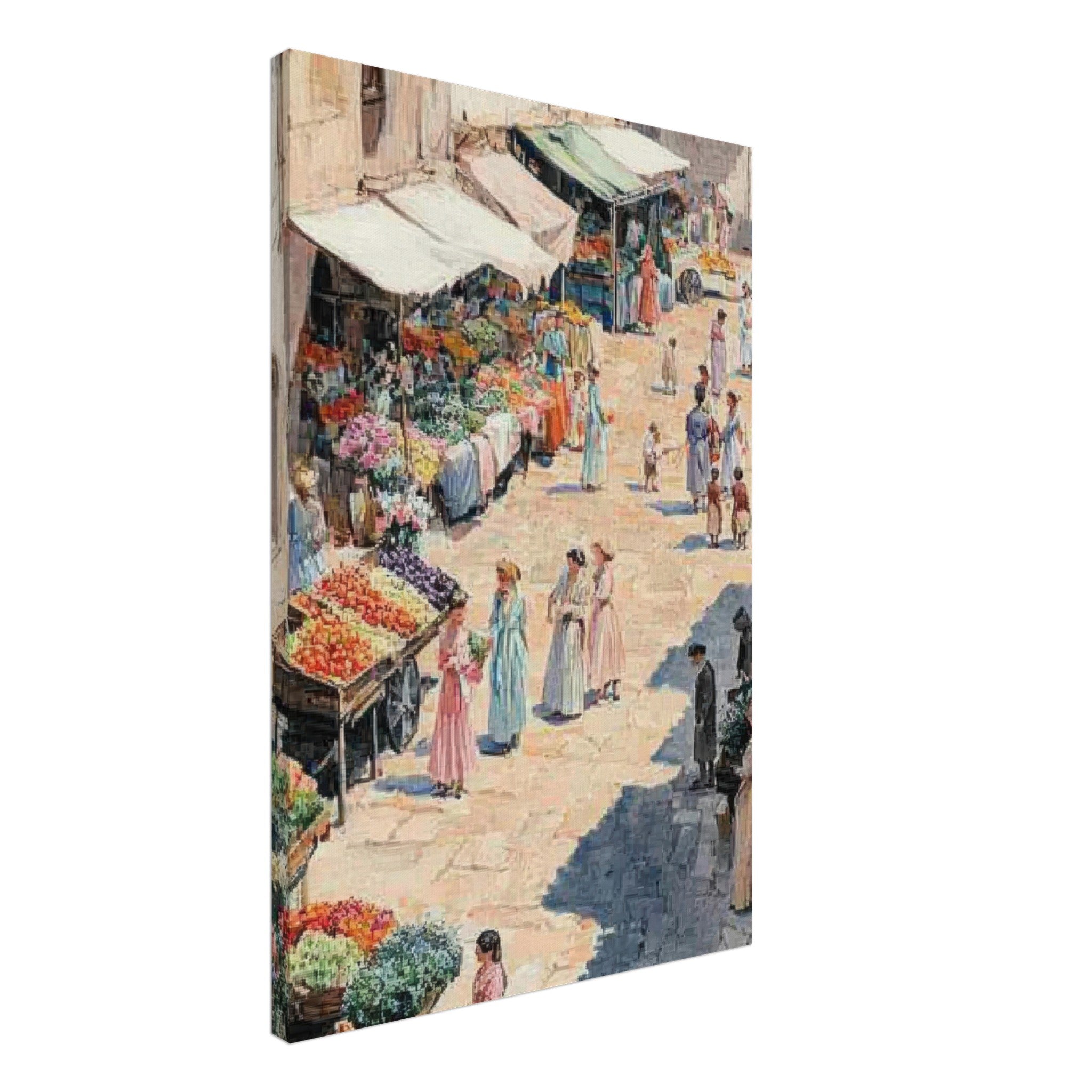 Canvas Portrait - Bustling Market Scene A lively 19th - century may - Shop Ai Art WebShop - Digital Art online Store