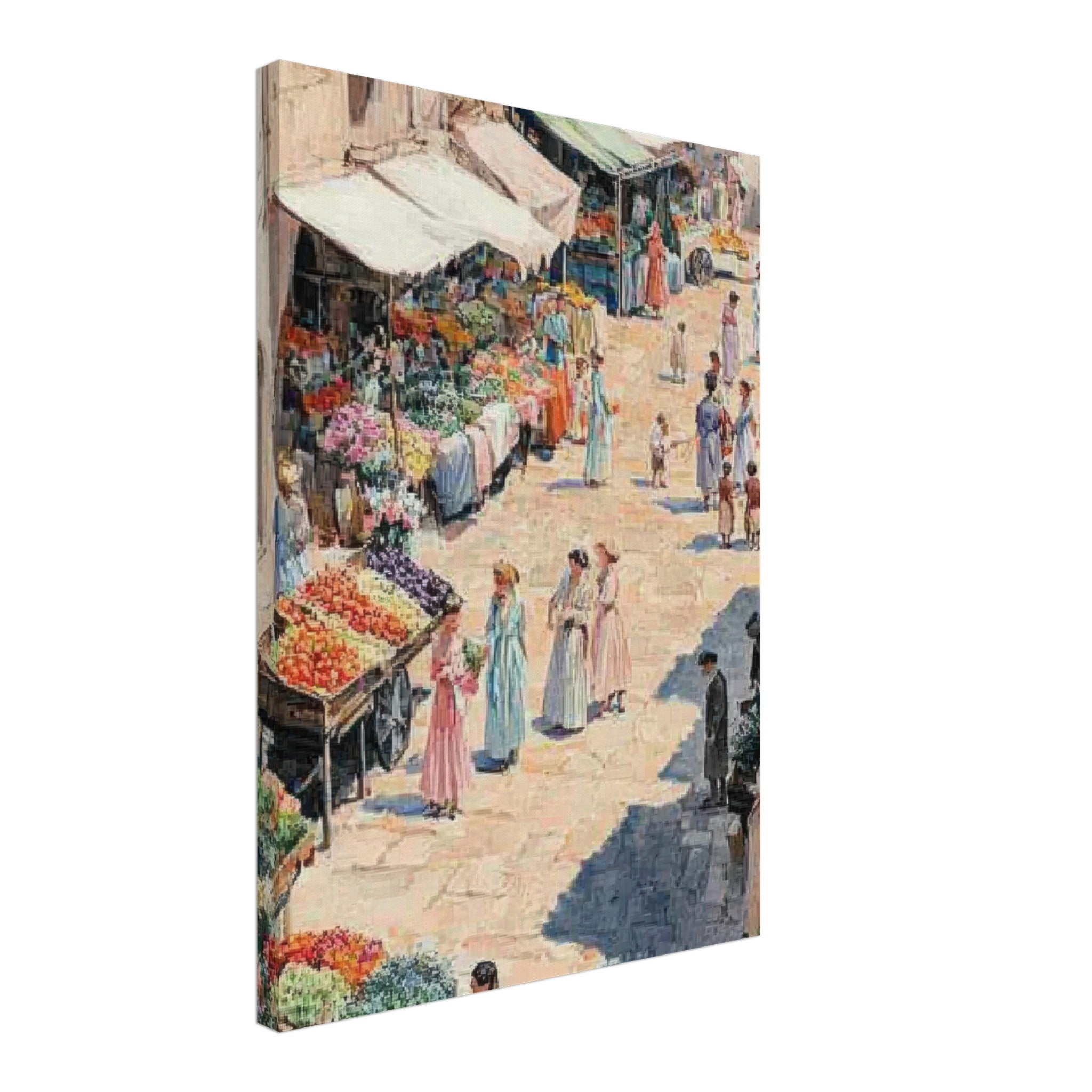 Canvas Portrait - Bustling Market Scene A lively 19th - century may - Shop Ai Art WebShop - Digital Art online Store
