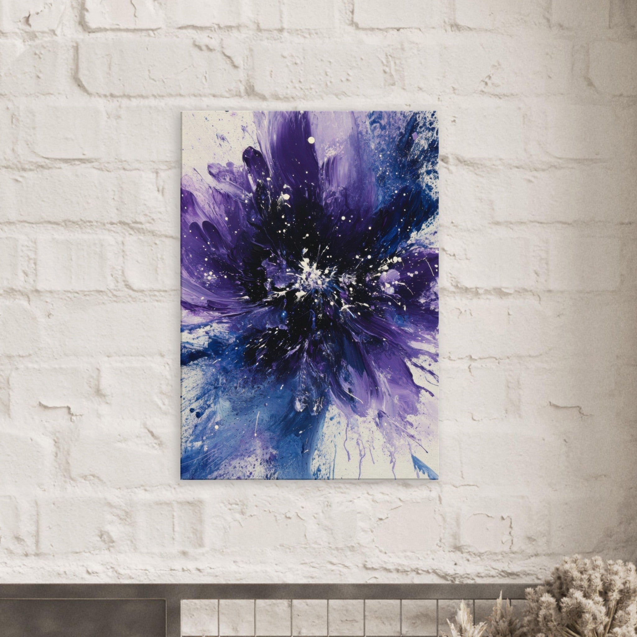 Canvas Portrait - Cosmic Bloom An abstract explosion of deep purple - Shop Ai Art WebShop - Digital Art online Store
